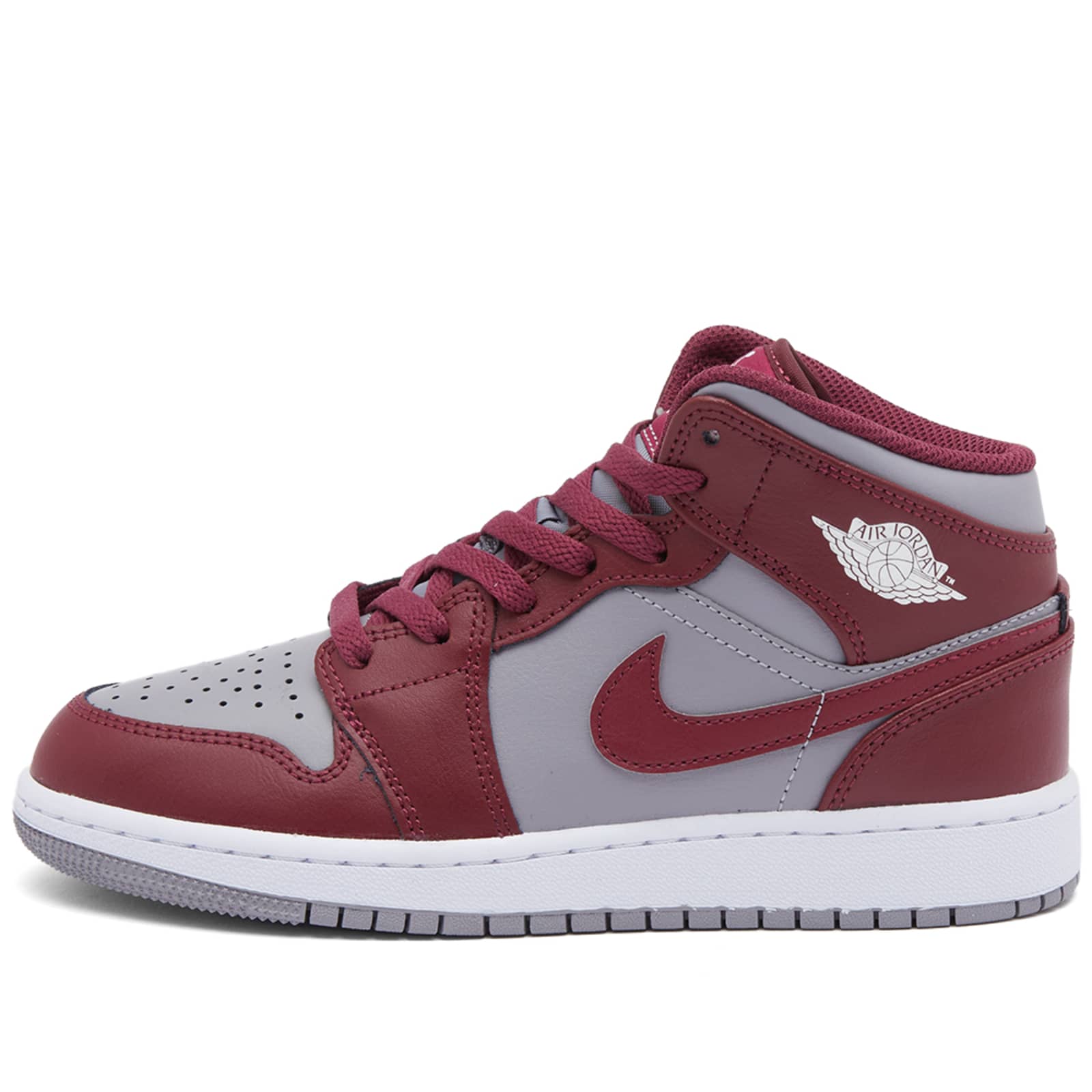 Air Jordan 1 Mid GS Cherrywood Red & White END.