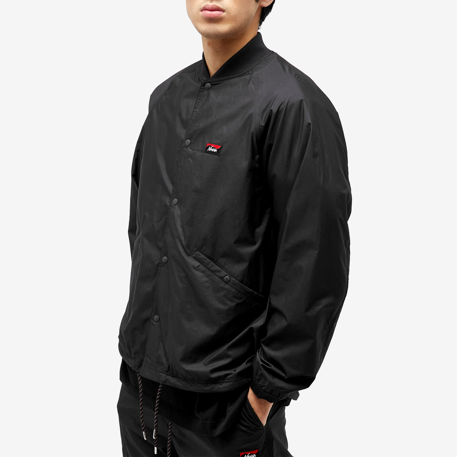 NANGA Rib Collar Coach Jacket Black END. NANGA Rib Collar Coach Jacket Black END.