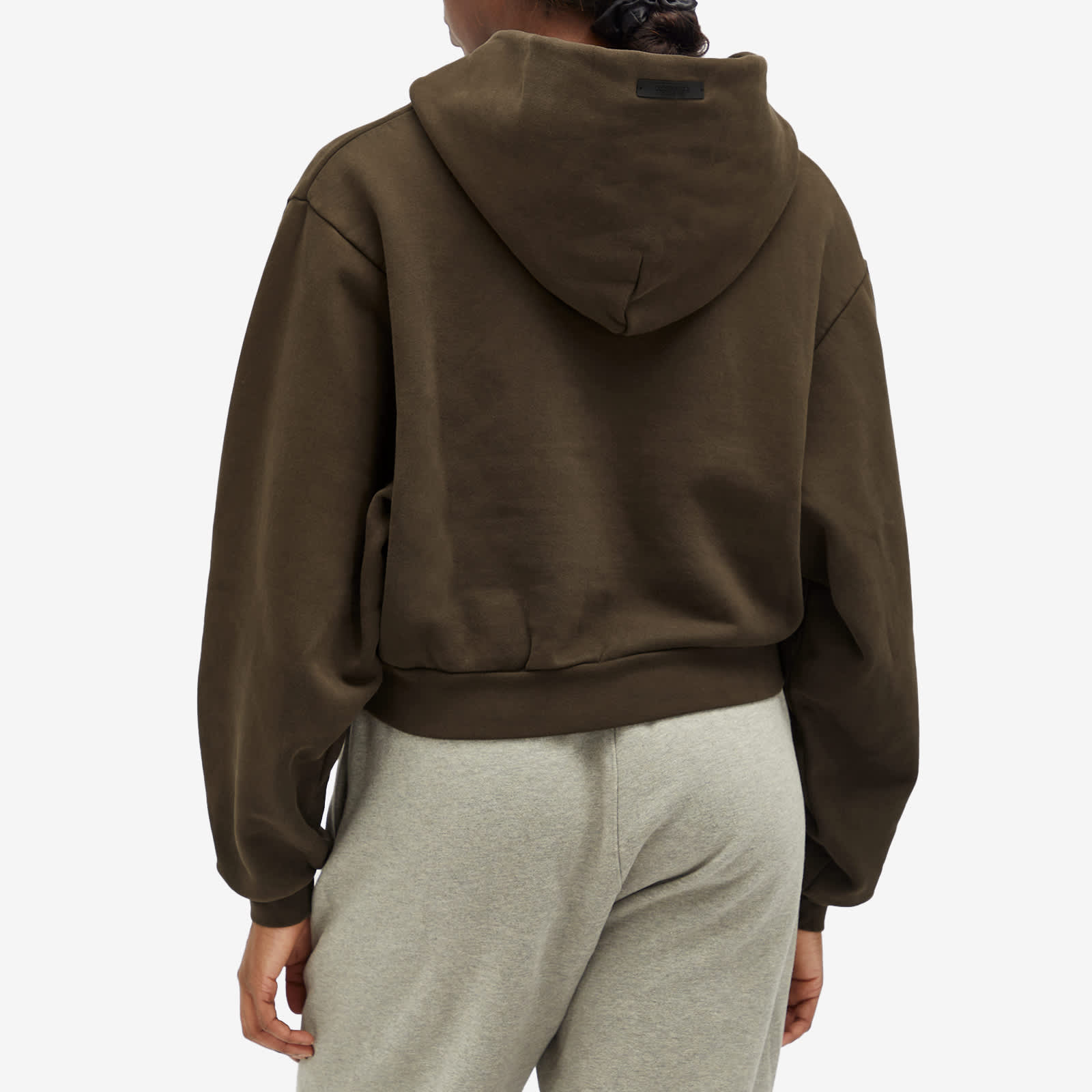 Fear of God ESSENTIALS Heavy Fleece Cropped V-Neck Hoodie