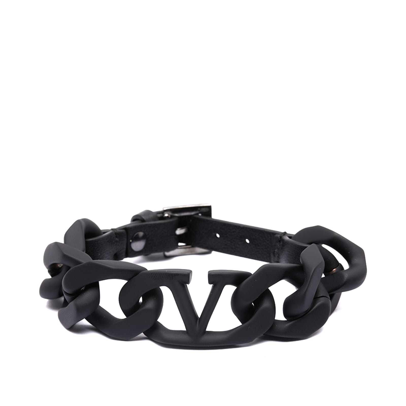 Valentino V Logo Chain Bracelet Black END.