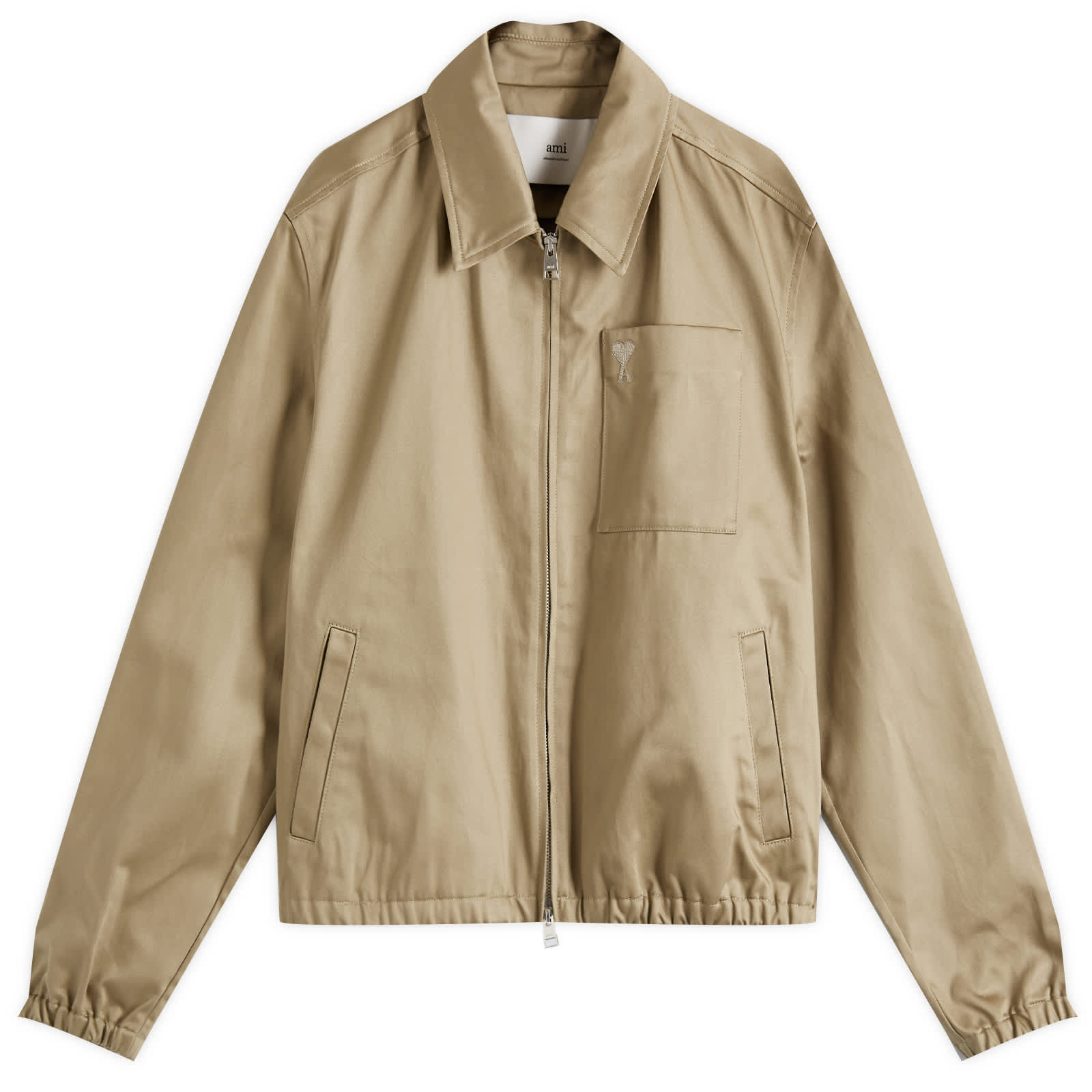 AMI Paris ADC Zipped Cotton Jacket - Laurel