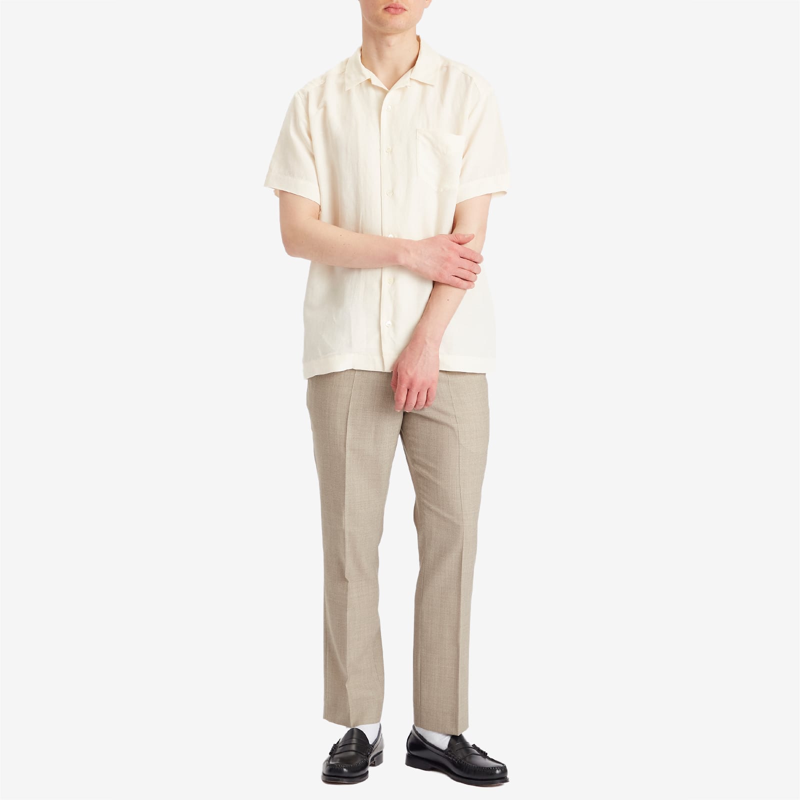 AMI Paris Elasticated Waist Wool Trousers - Ash