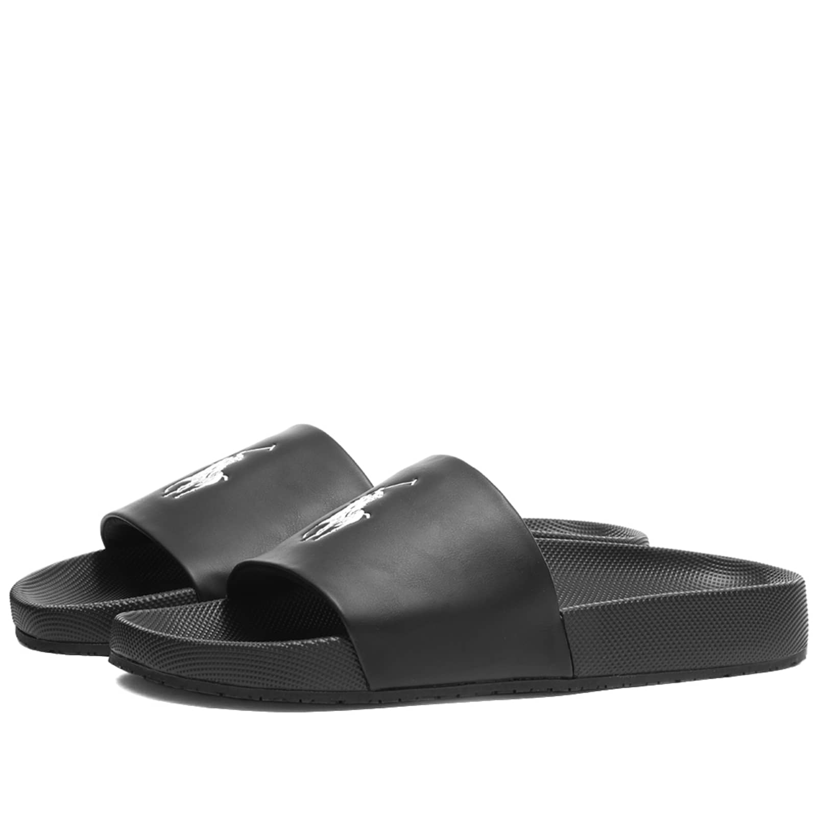 ralph lauren cayson sliders black