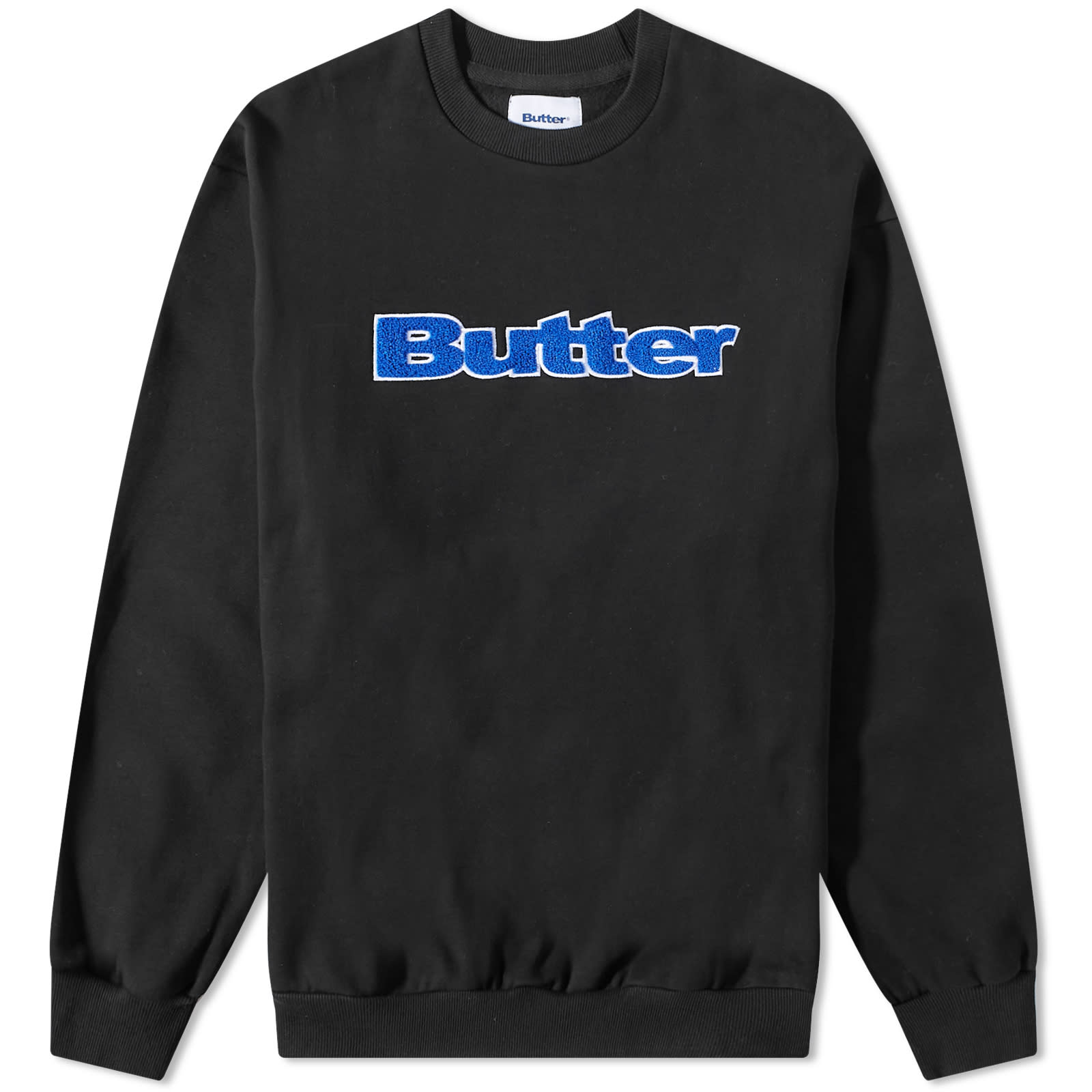 Butter Goods Chenille Logo Crew Sweat Black END. (GB)