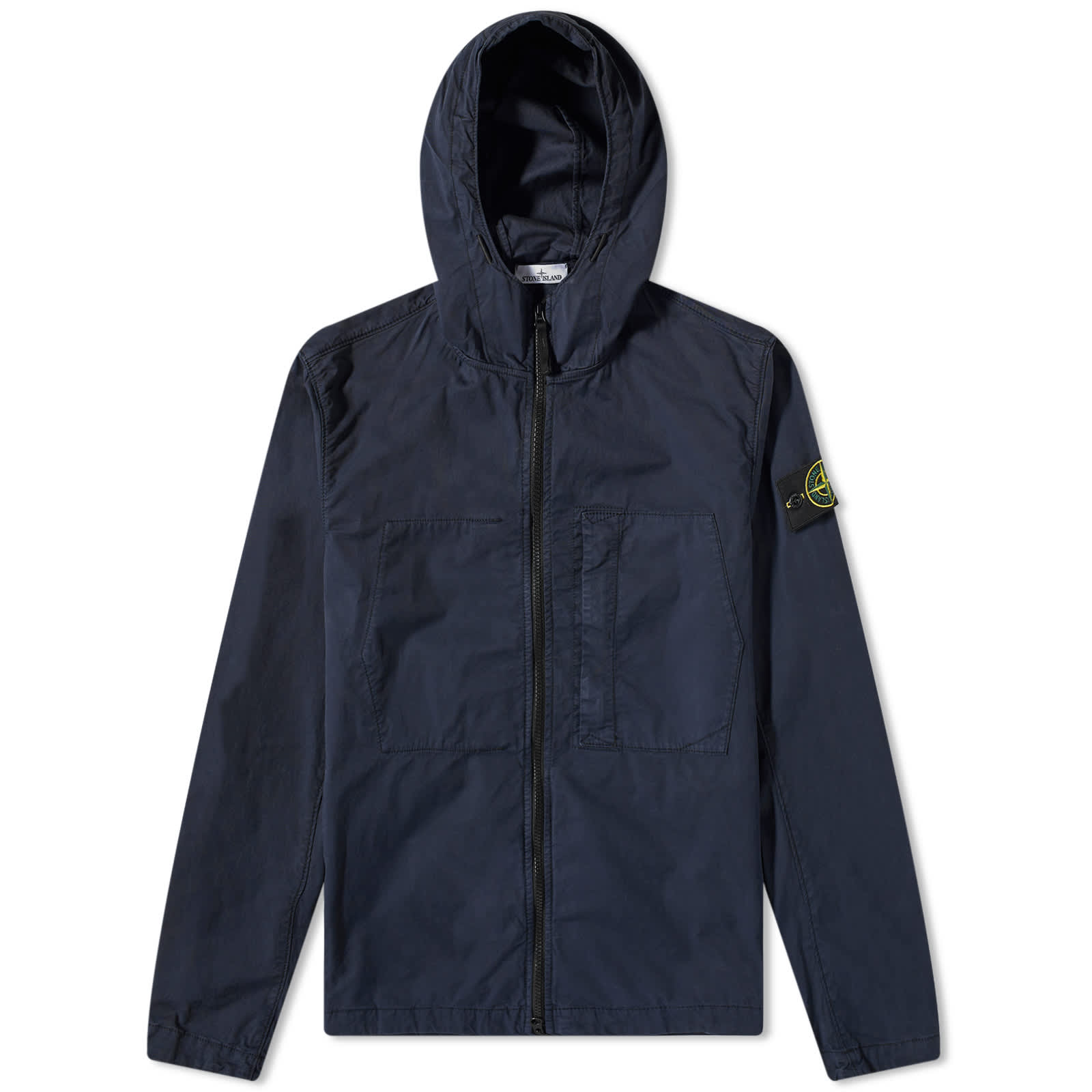 Stone Island Supima Cotton Twill Stretch Hooded Jacket - Navy