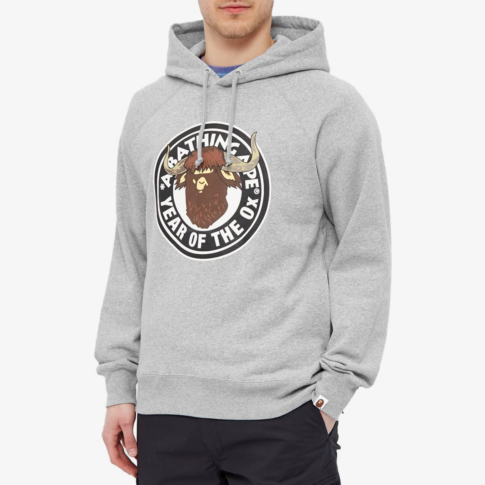 Grey bathing ape hoodie clearance