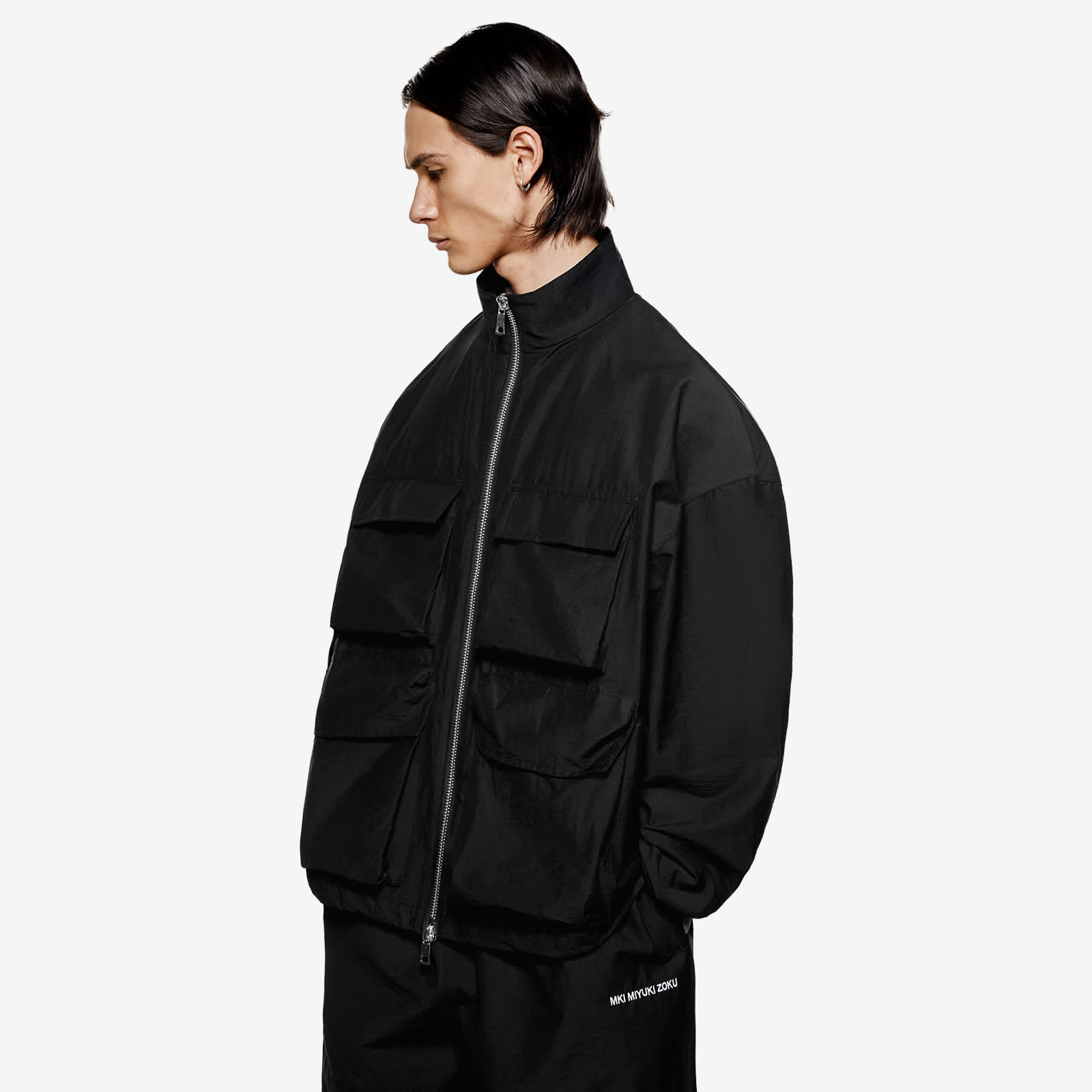 MKI Washed Cotton Nylon Track Jacket