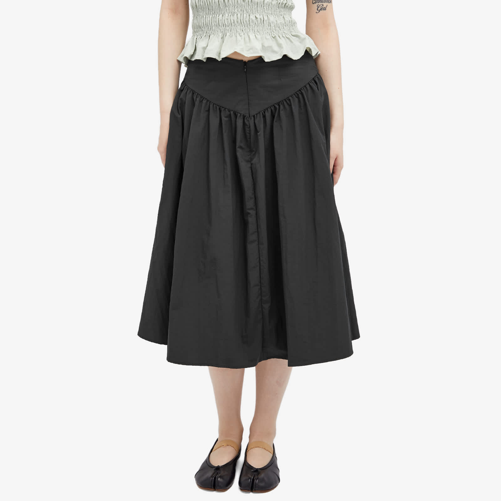 Peachy Den Deba Midi Nylon Skirt