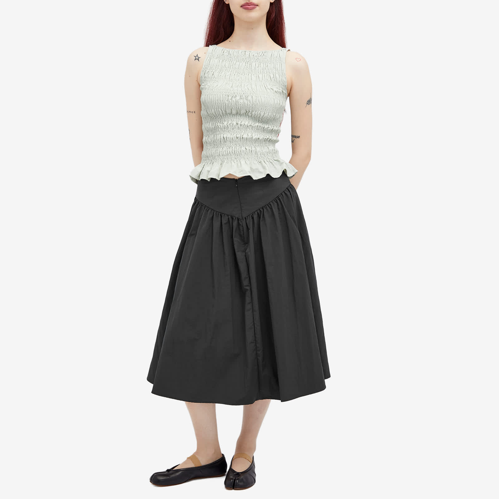 Peachy Den Deba Midi Nylon Skirt