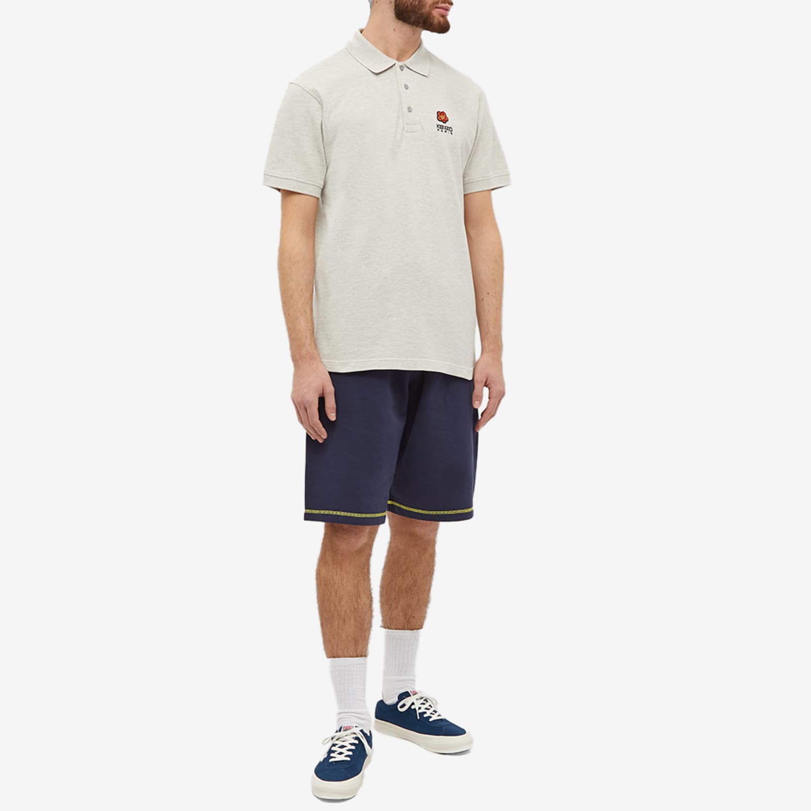 Kenzo Crest Logo Polo - Pale Grey