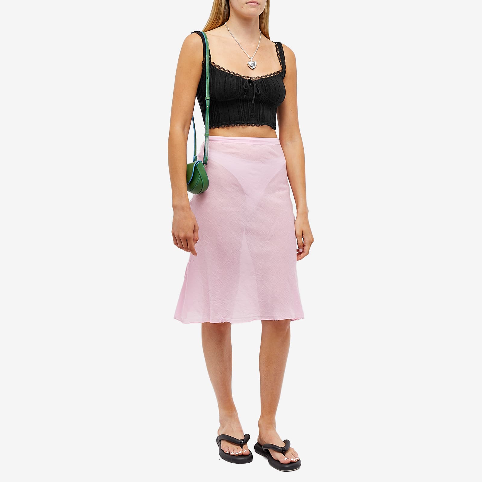 Danielle Guizio Dainty Lace Knit Top Black END. (UK)