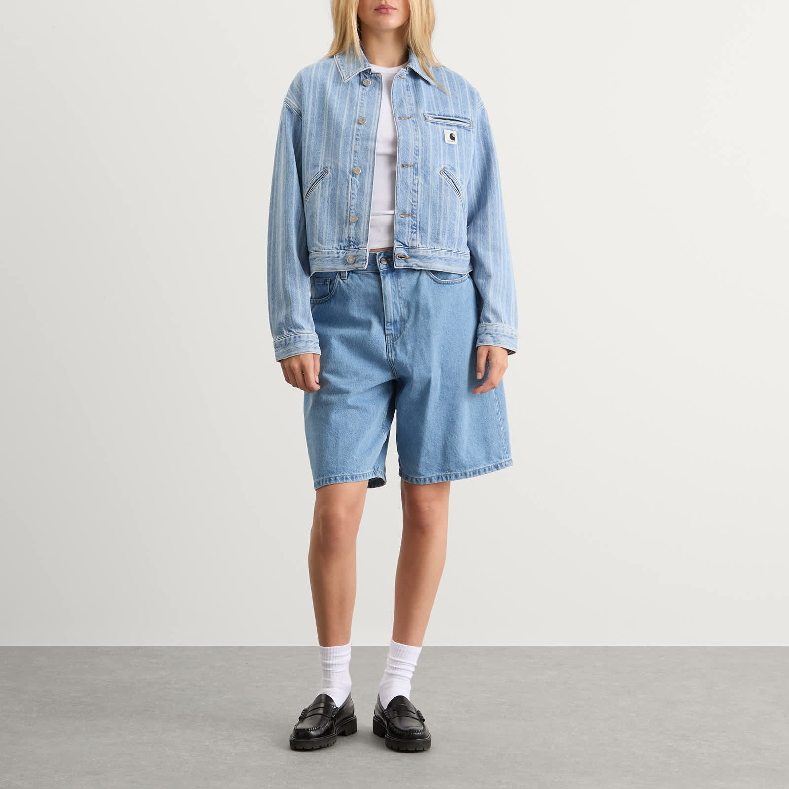 Carhartt WIP Rylan Stripe Denim Jacket - Rylan Stripe & Blue