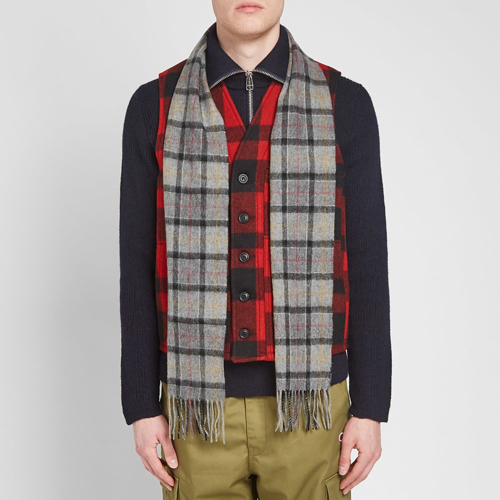 Barbour Scarf & Glove Gift Box Modern & Grey END.