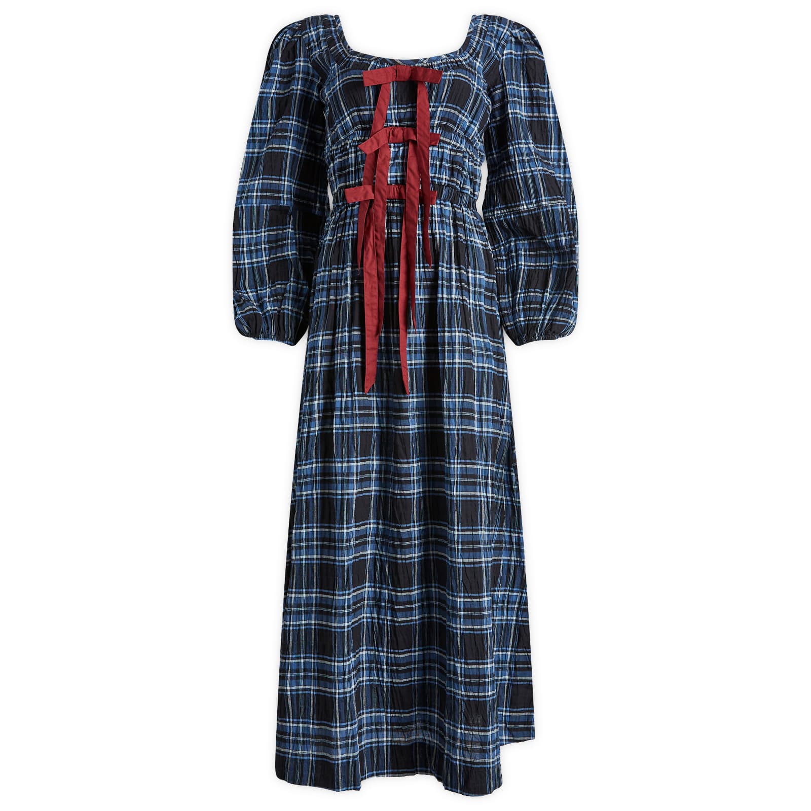 Damson Madder Dakota Midi Dress Blue Check END. (AU)