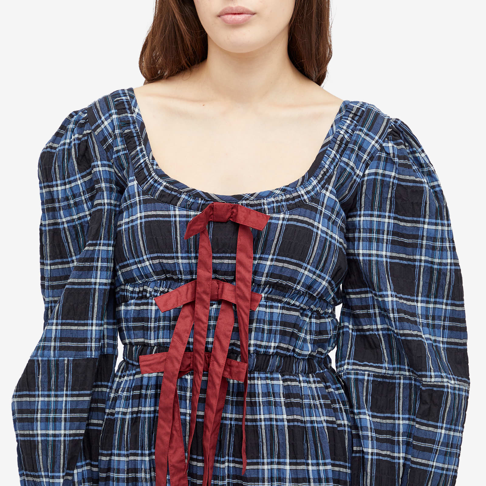 Damson Madder Dakota Midi Dress Blue Check END. (AU)