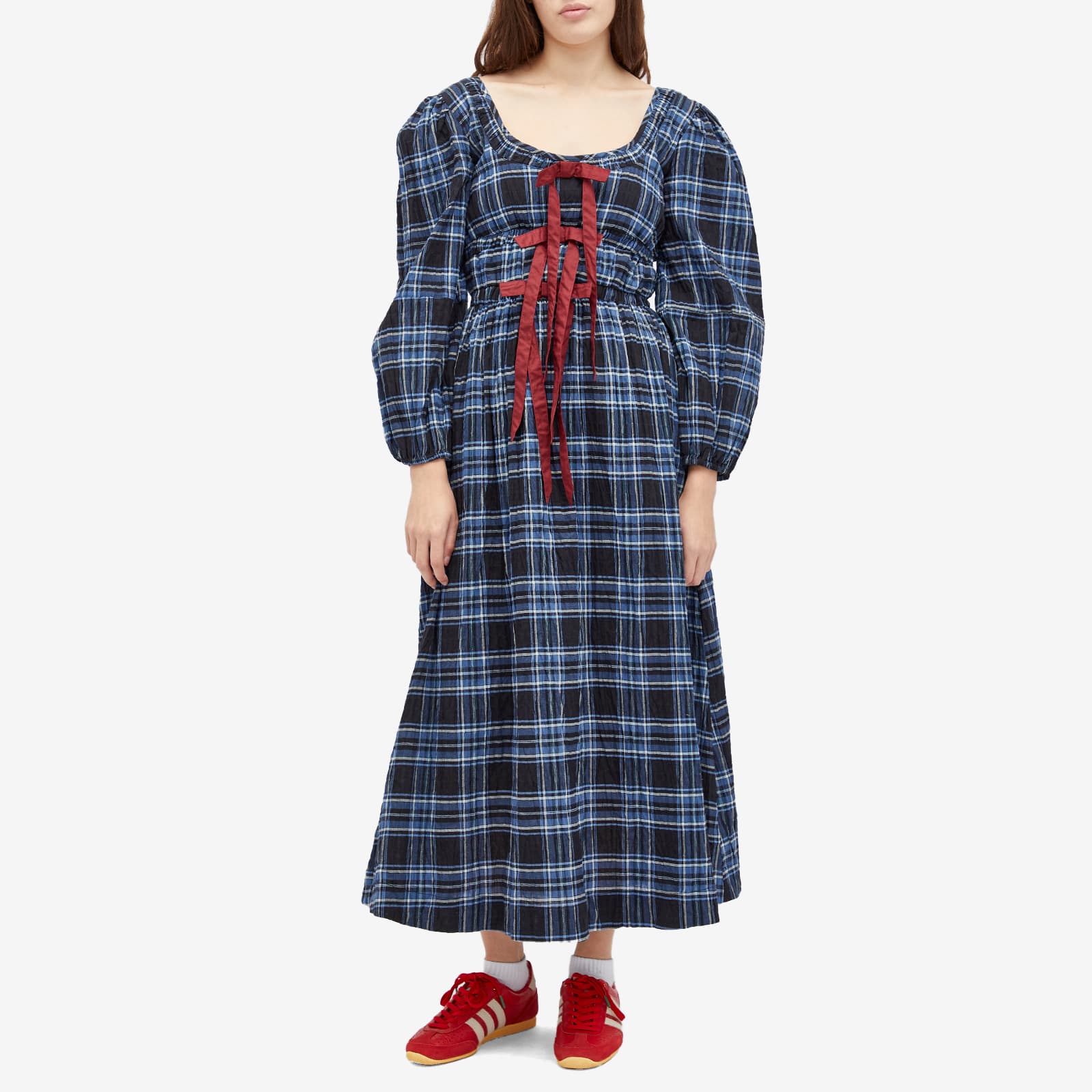 Damson Madder Dakota Midi Dress Blue Check END. (AU)