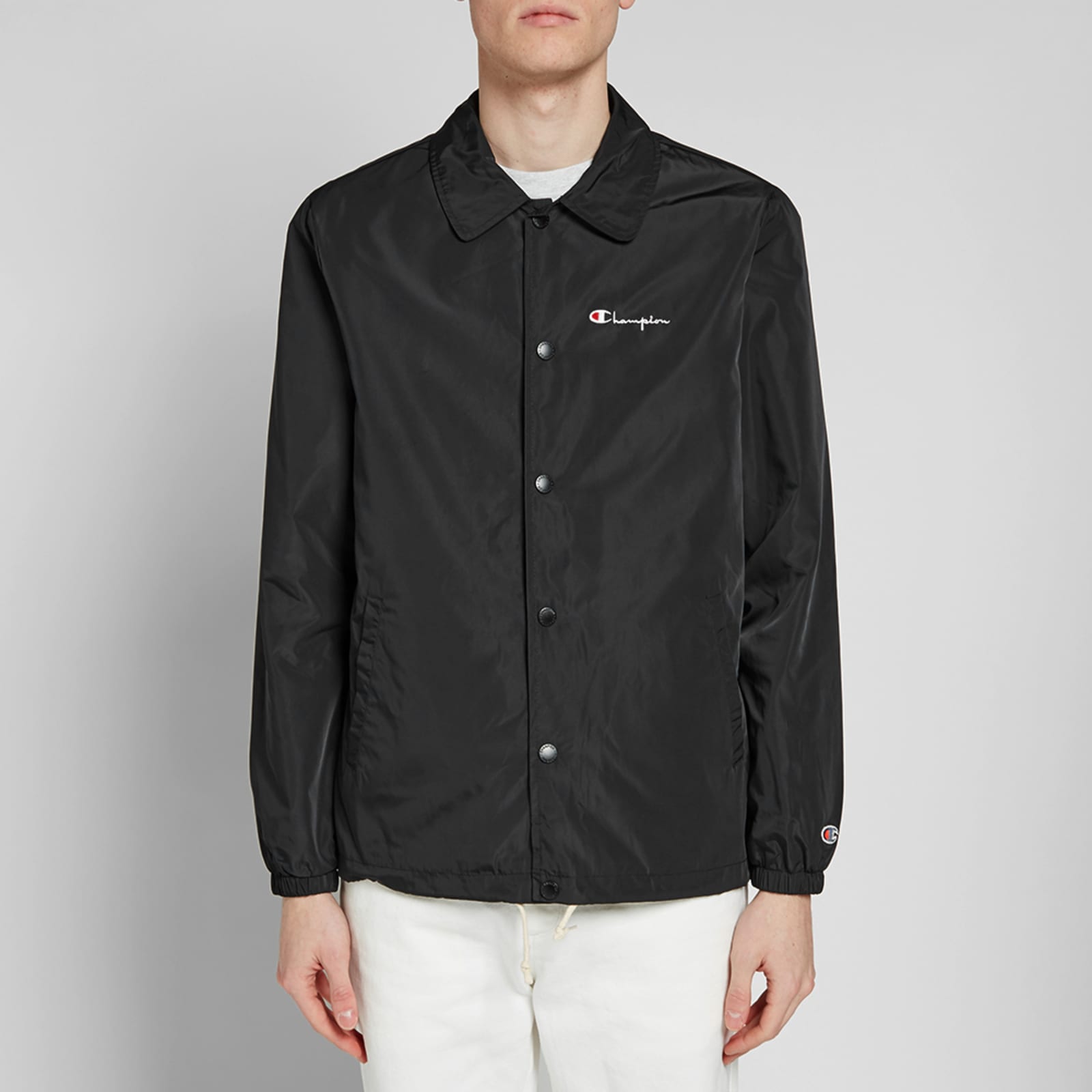 Champion Reverse Weave Script Logo Coach Jacket Black END.