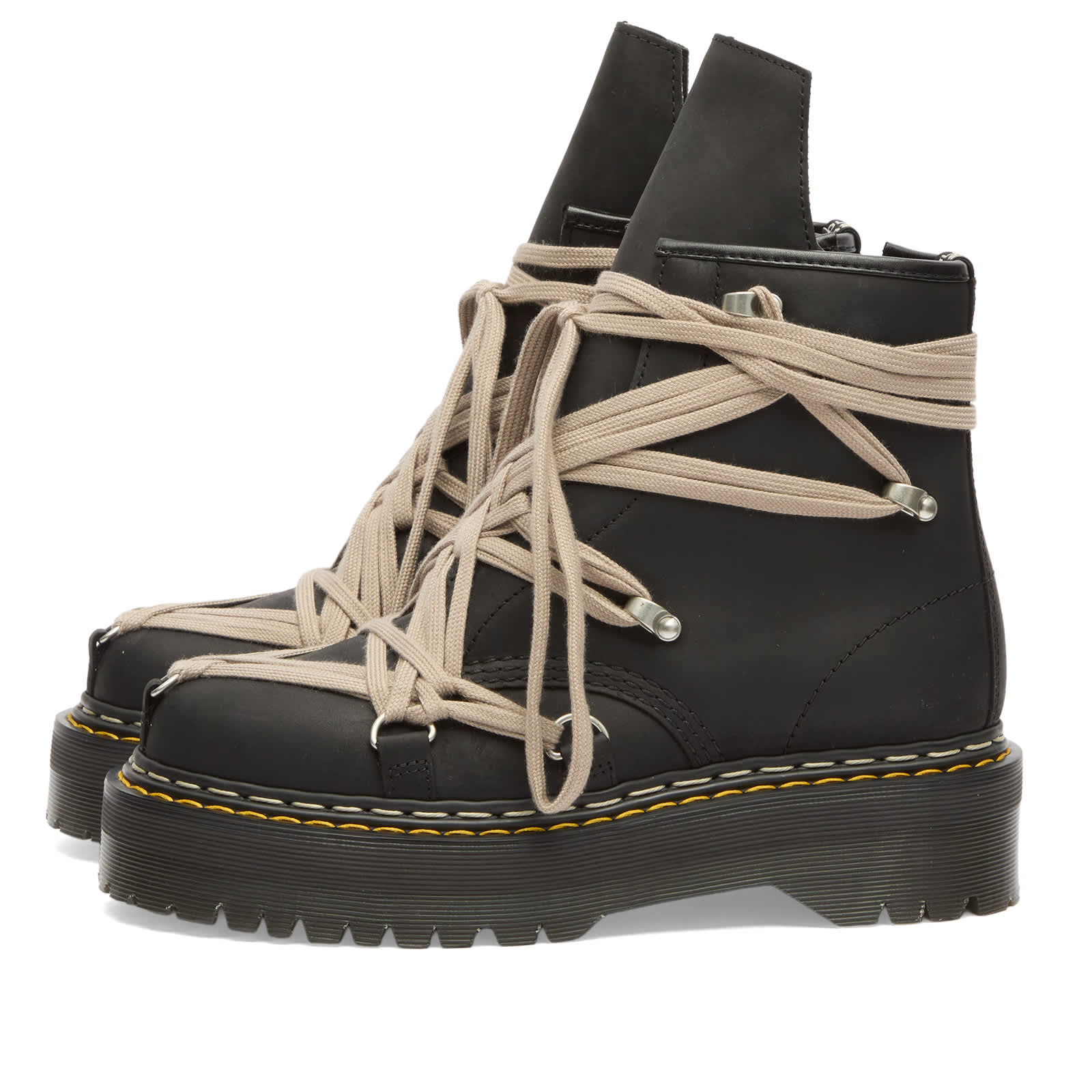 Rick Owens x Dr. Martens 1460 Quad Sole Megalace Ankle Boot