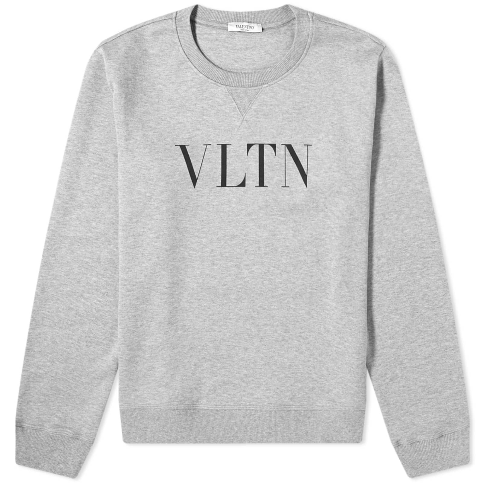 Valentino VLTN Logo Crew Sweat - Grey & Black