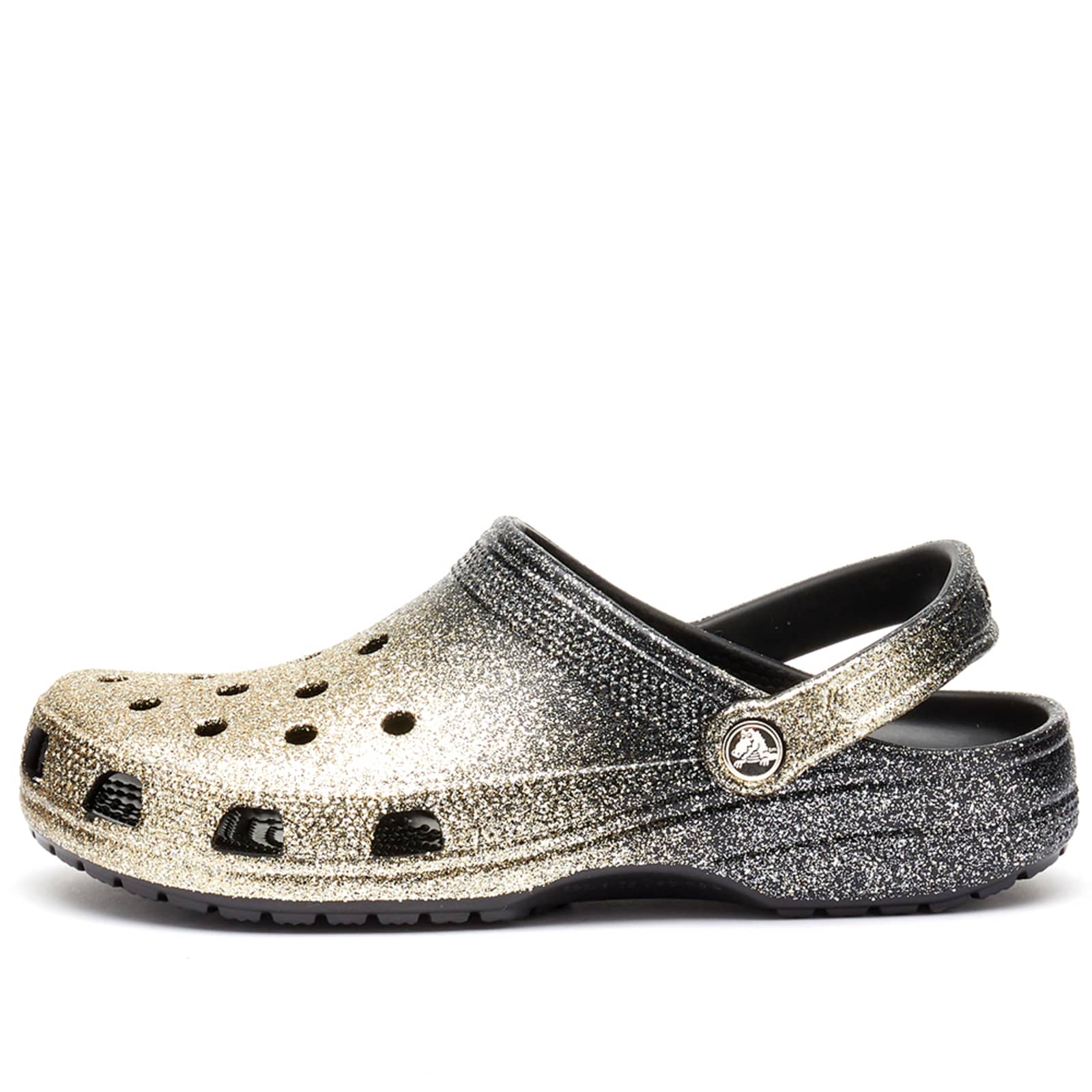 Crocs Classic Ombre Glitter Clog - Black & Gold