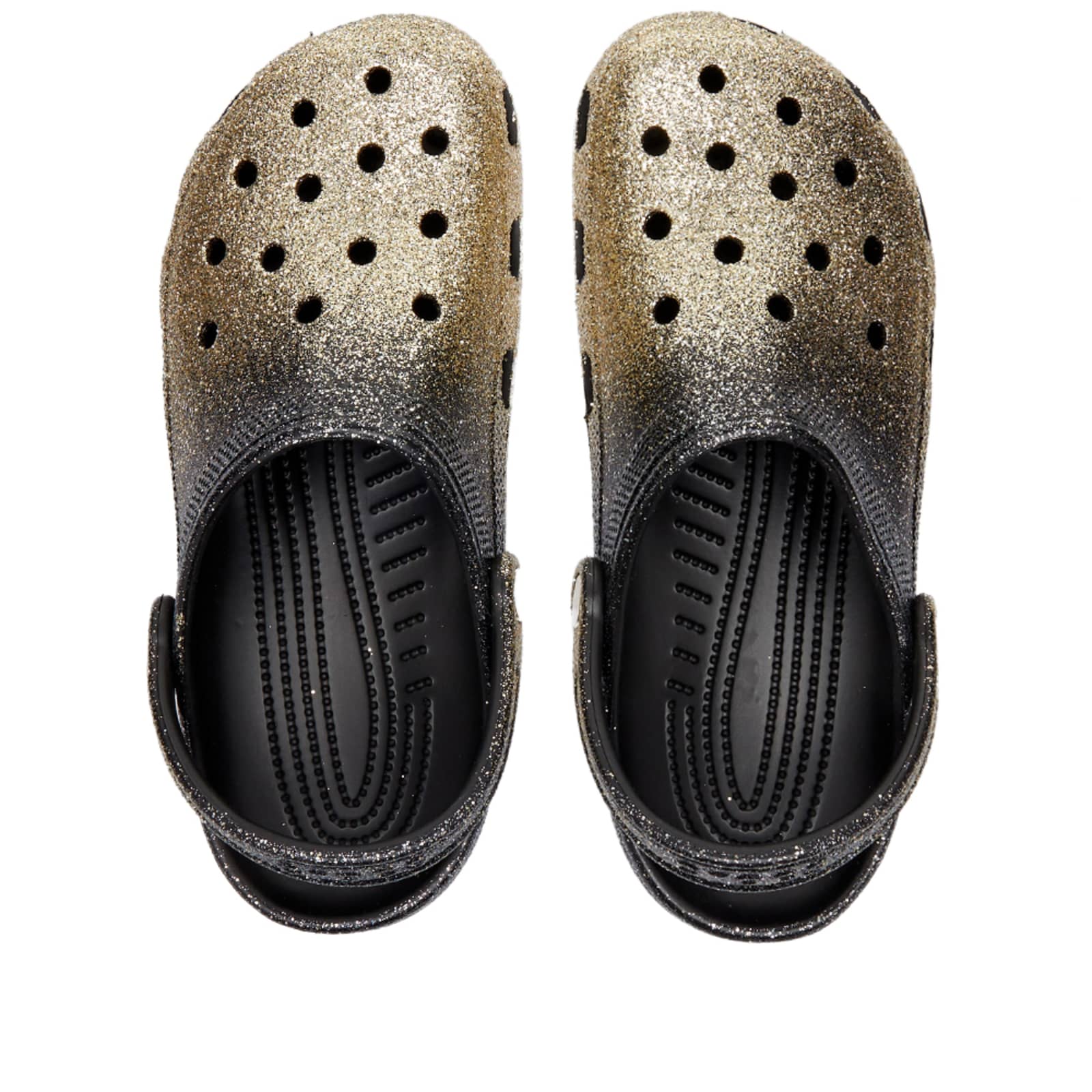 Crocs Classic Ombre Glitter Clog Black & Gold END.