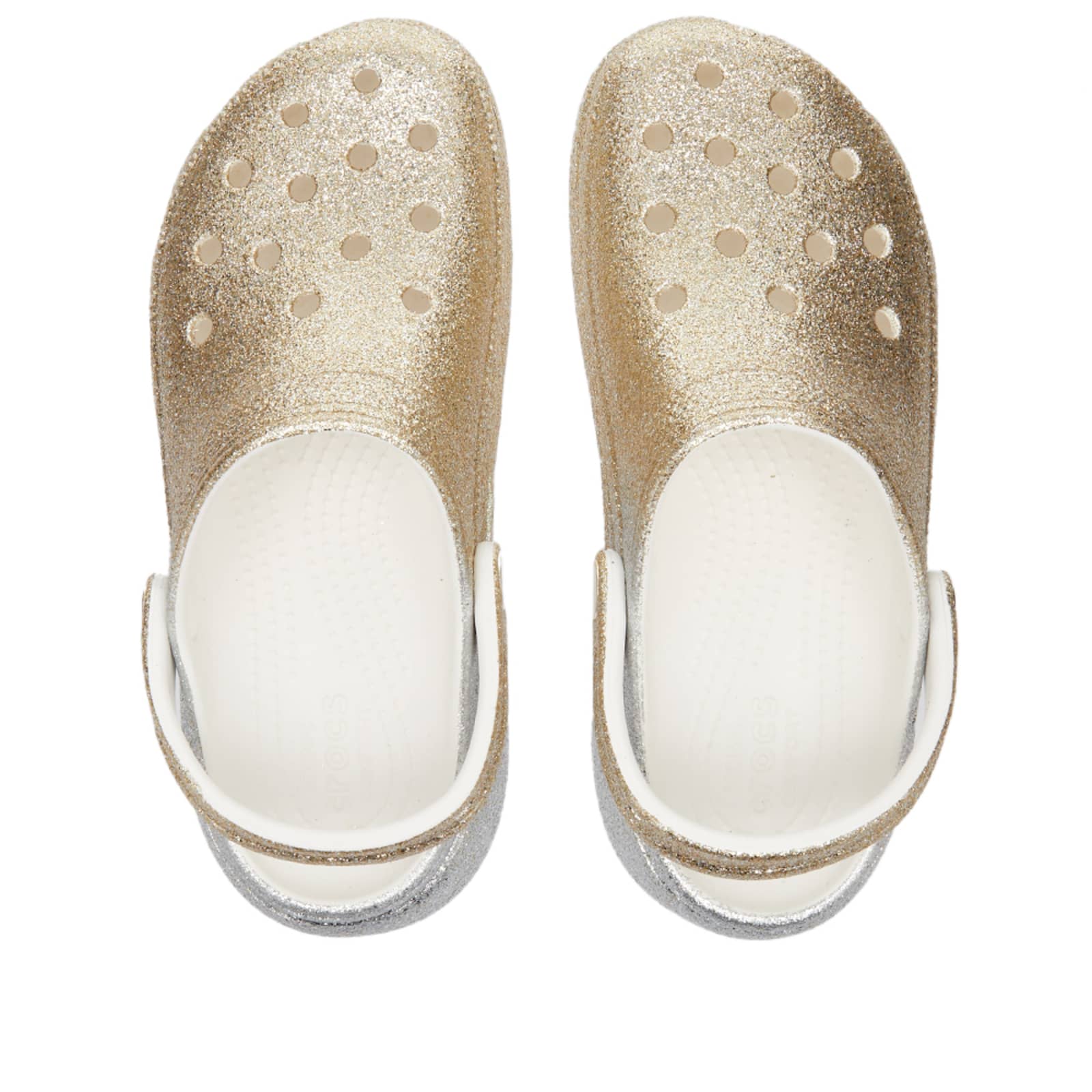 Crocs Classic Ombre Glitter Clog White & Gold END.