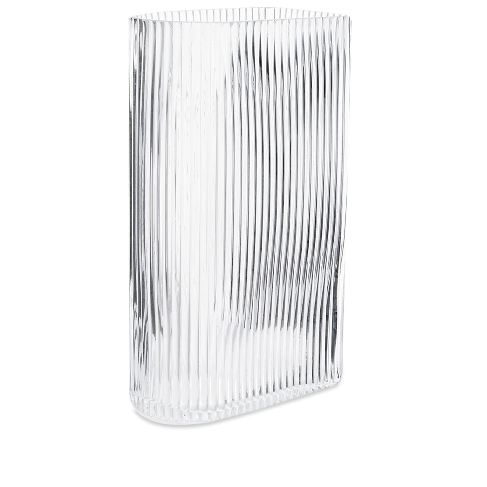HKliving Ribbed Vases Set of 2 Clear END. (GB)