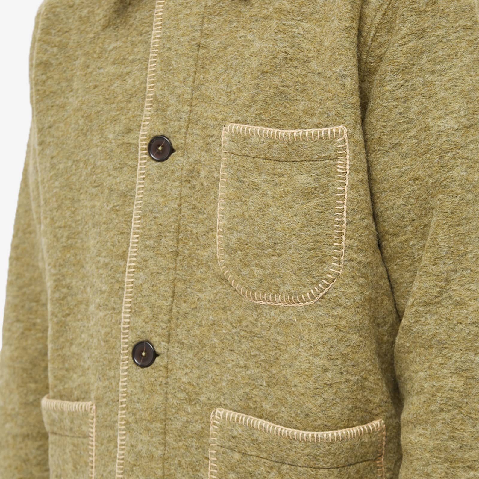 Universal Works Wool Fleece Blanket Field Jacket Light Olive END.