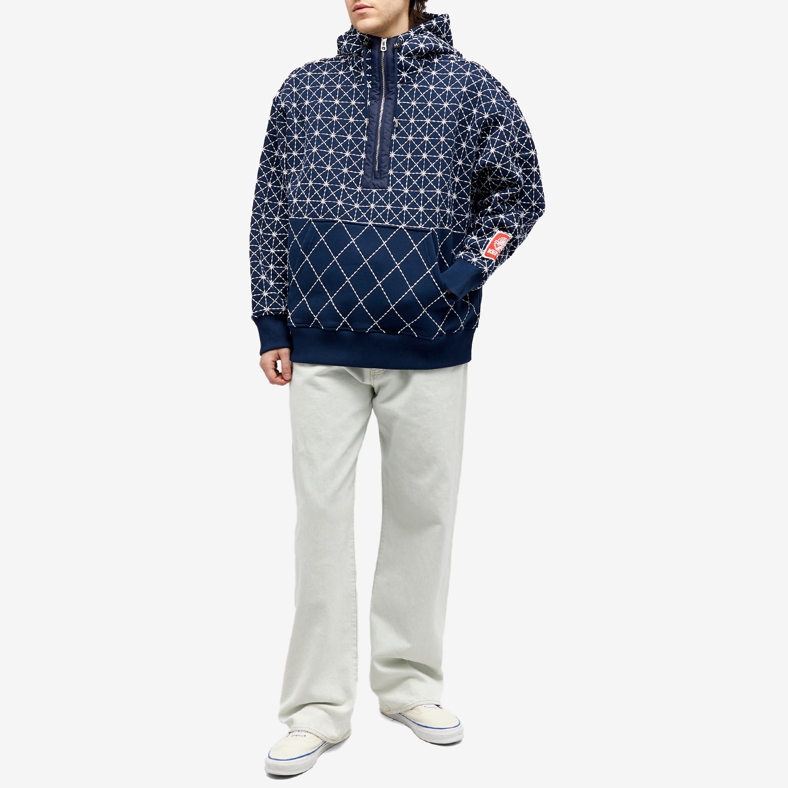 Kenzo Sashiko Stitch Oversized Hoodie - Midnight Blue