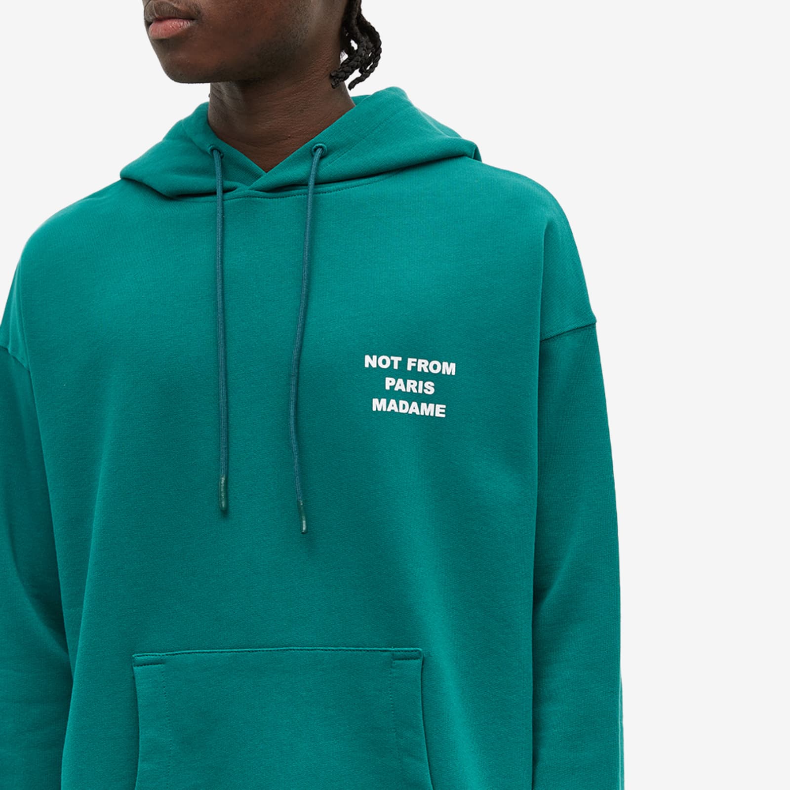 Drôle de Monsieur Not From Paris Madame Tartan Hoodie Forest Green ...