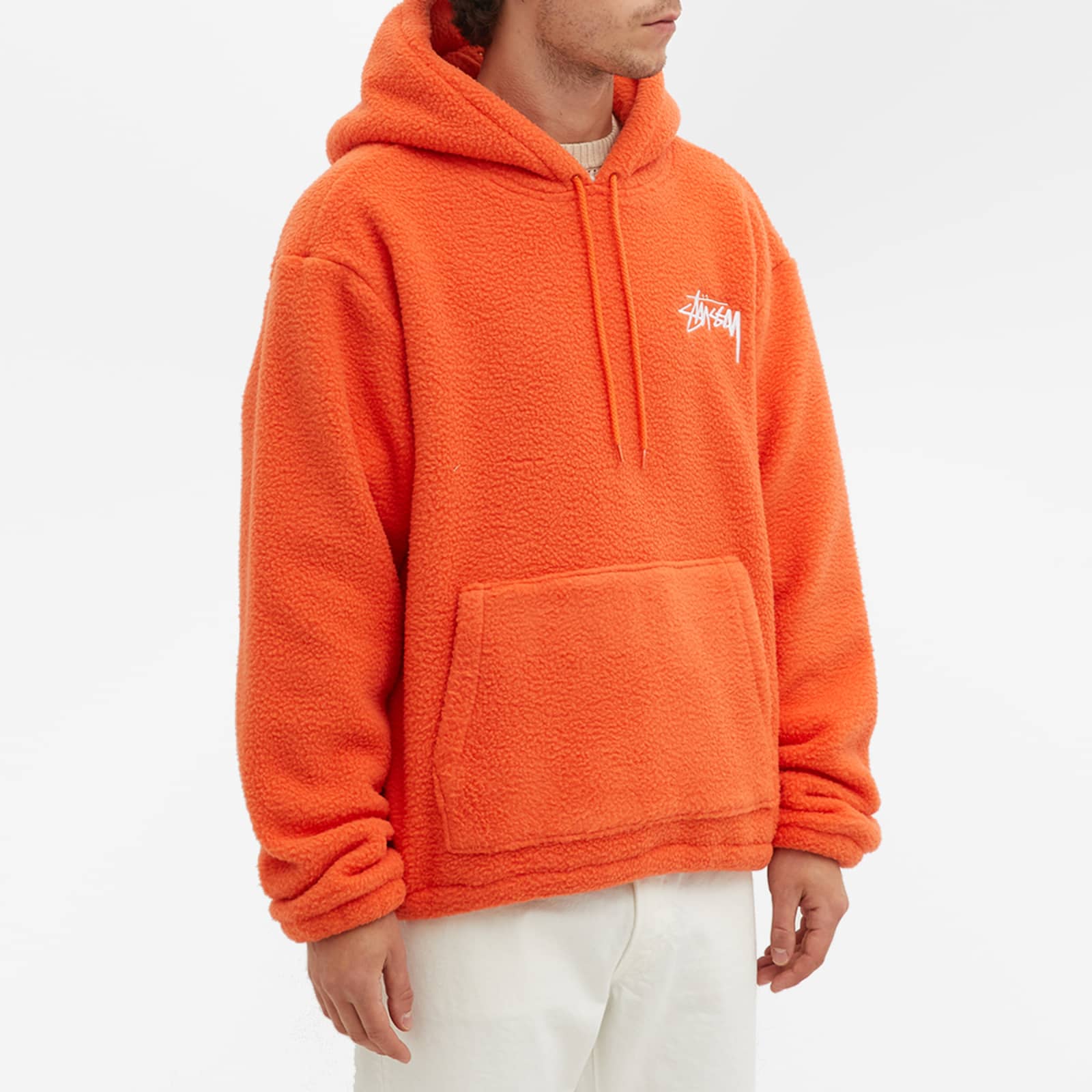 Stussy Bronson Sherpa Hoodie - Safety Orange