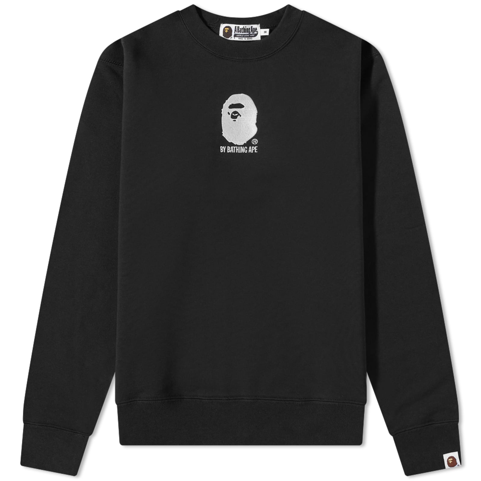 A Bathing Ape By Bathing Ape Embroidery Crew Sweat Black END.