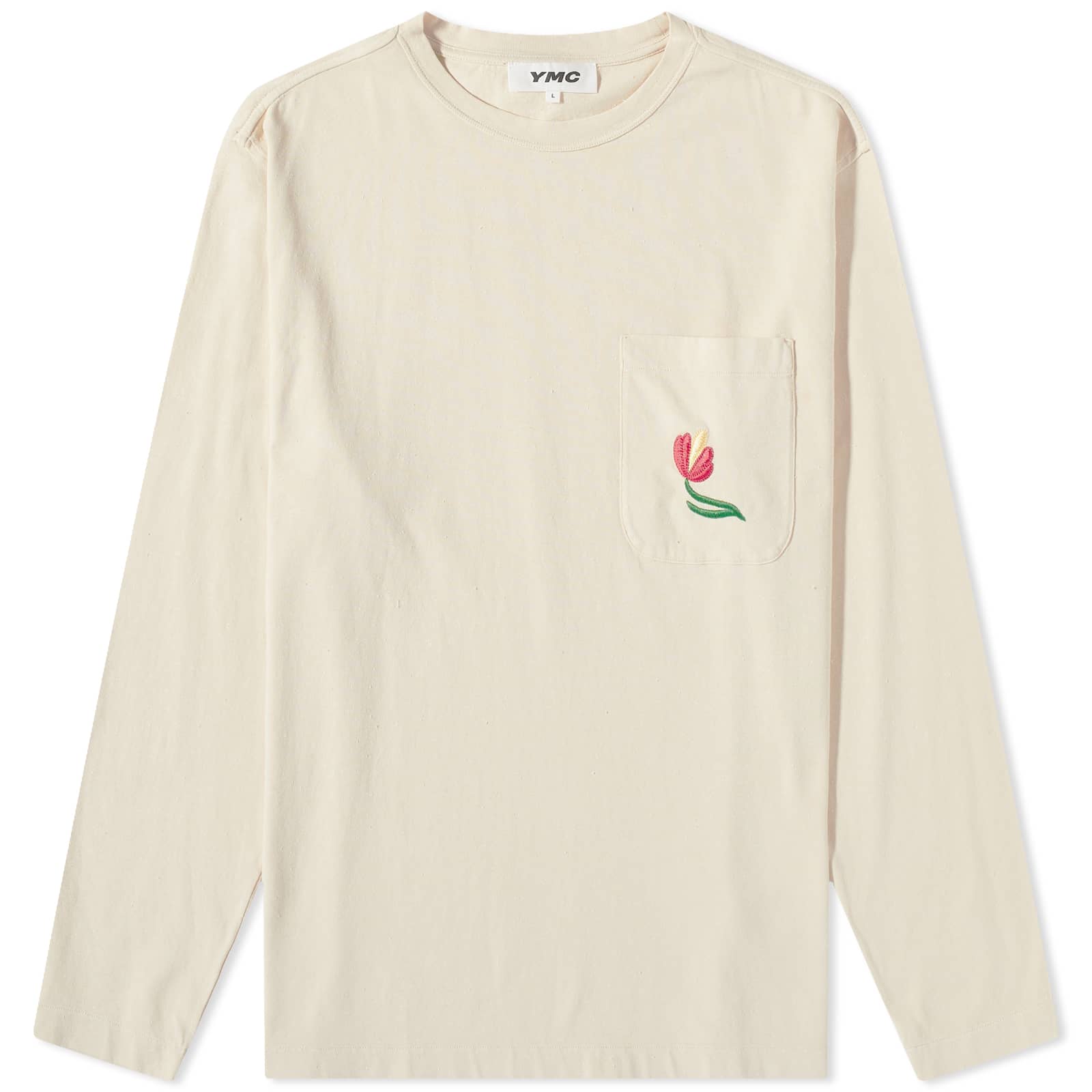 YMC Monterey Long Sleeve Tee Ecru END.
