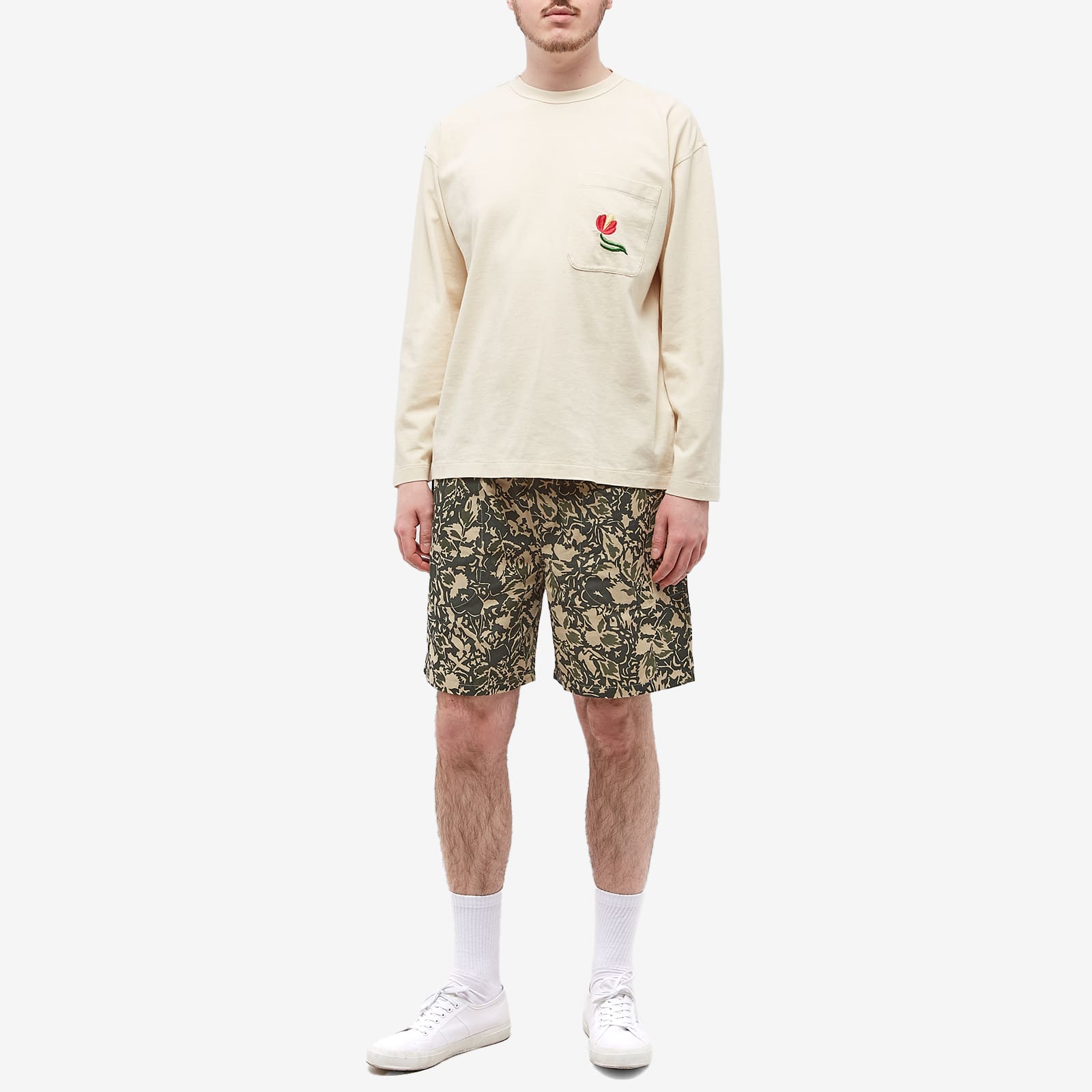 YMC Monterey Long Sleeve Tee Ecru END.