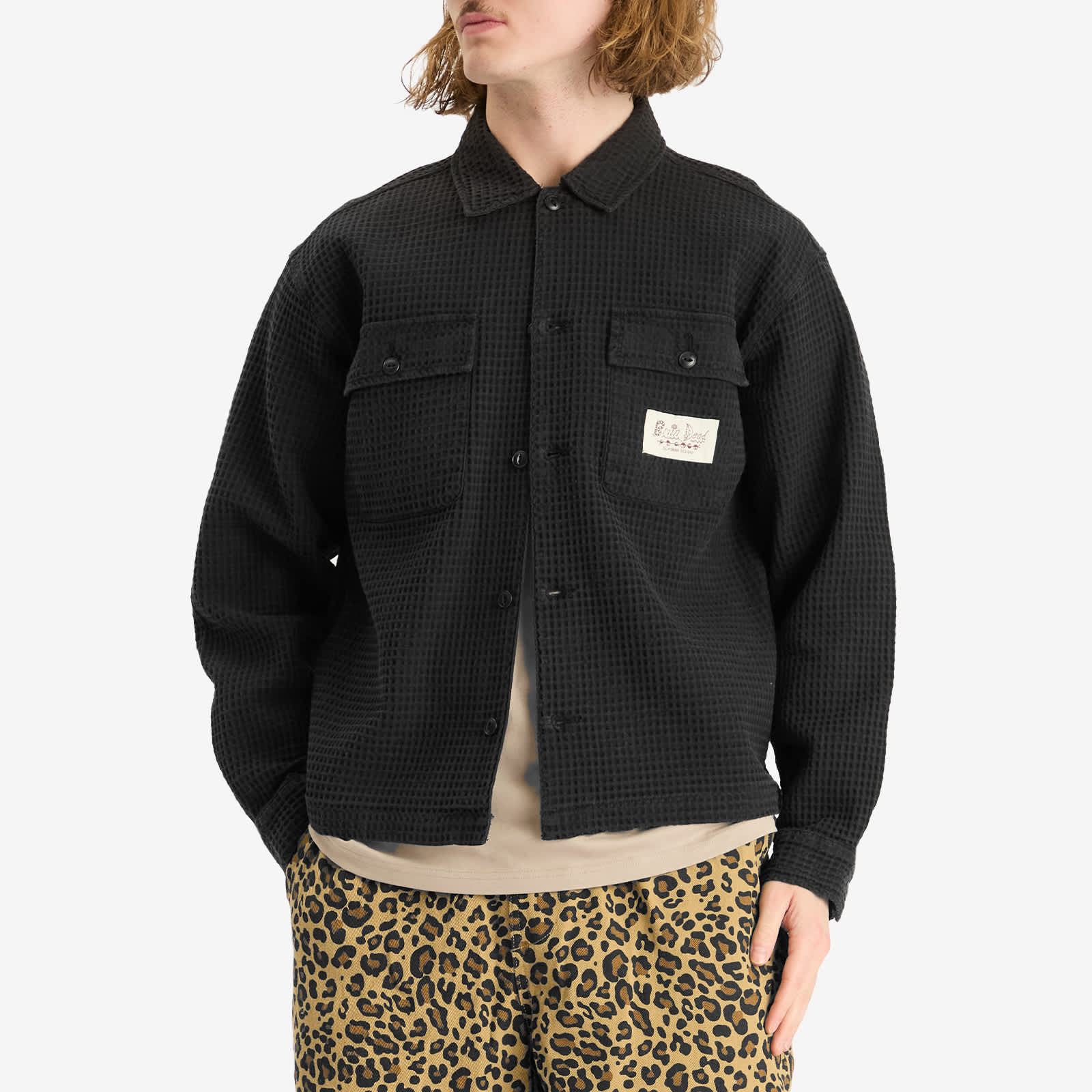 Brain Dead Waffle Button Front Overshirt