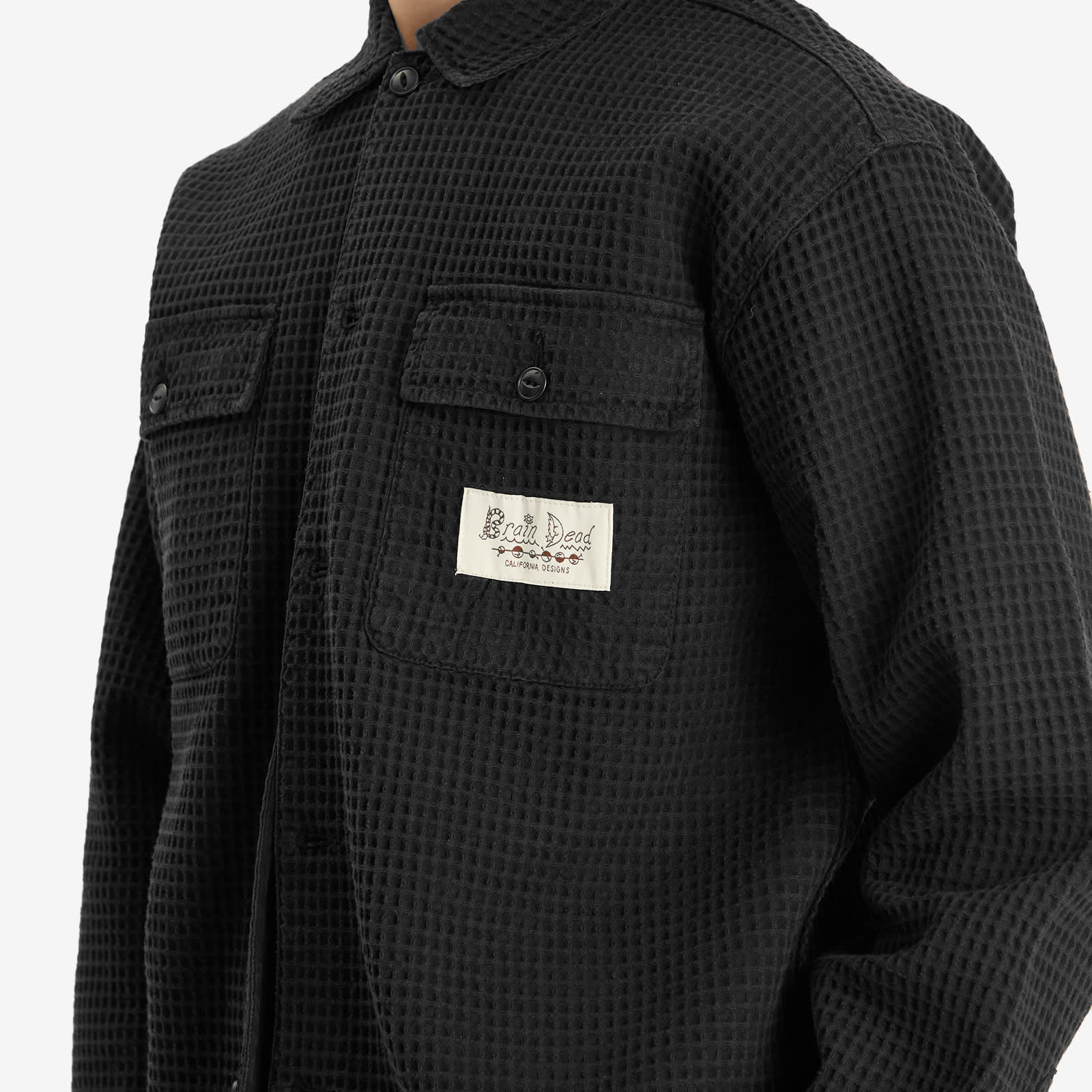 Brain Dead Waffle Button Front Overshirt