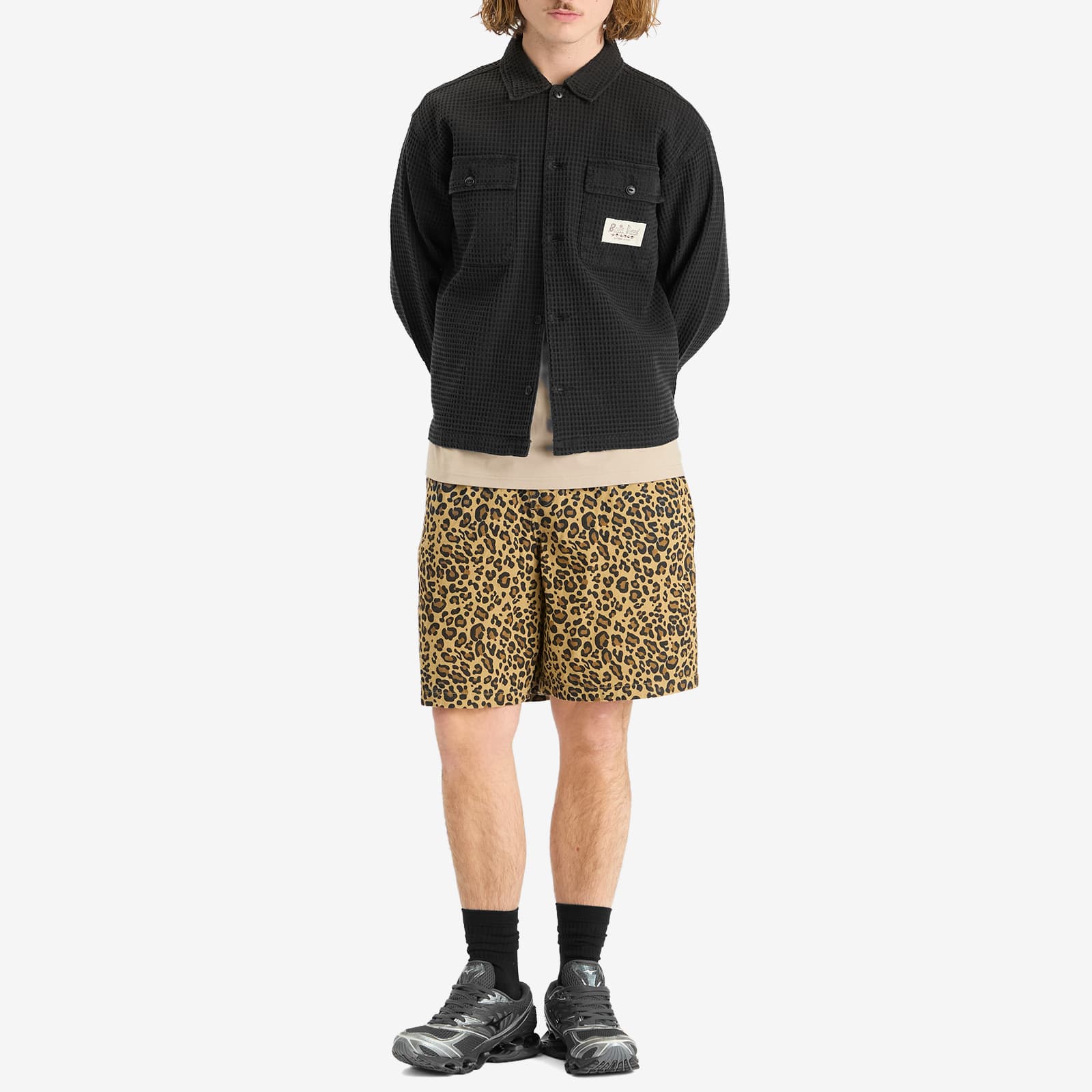 Brain Dead Waffle Button Front Overshirt