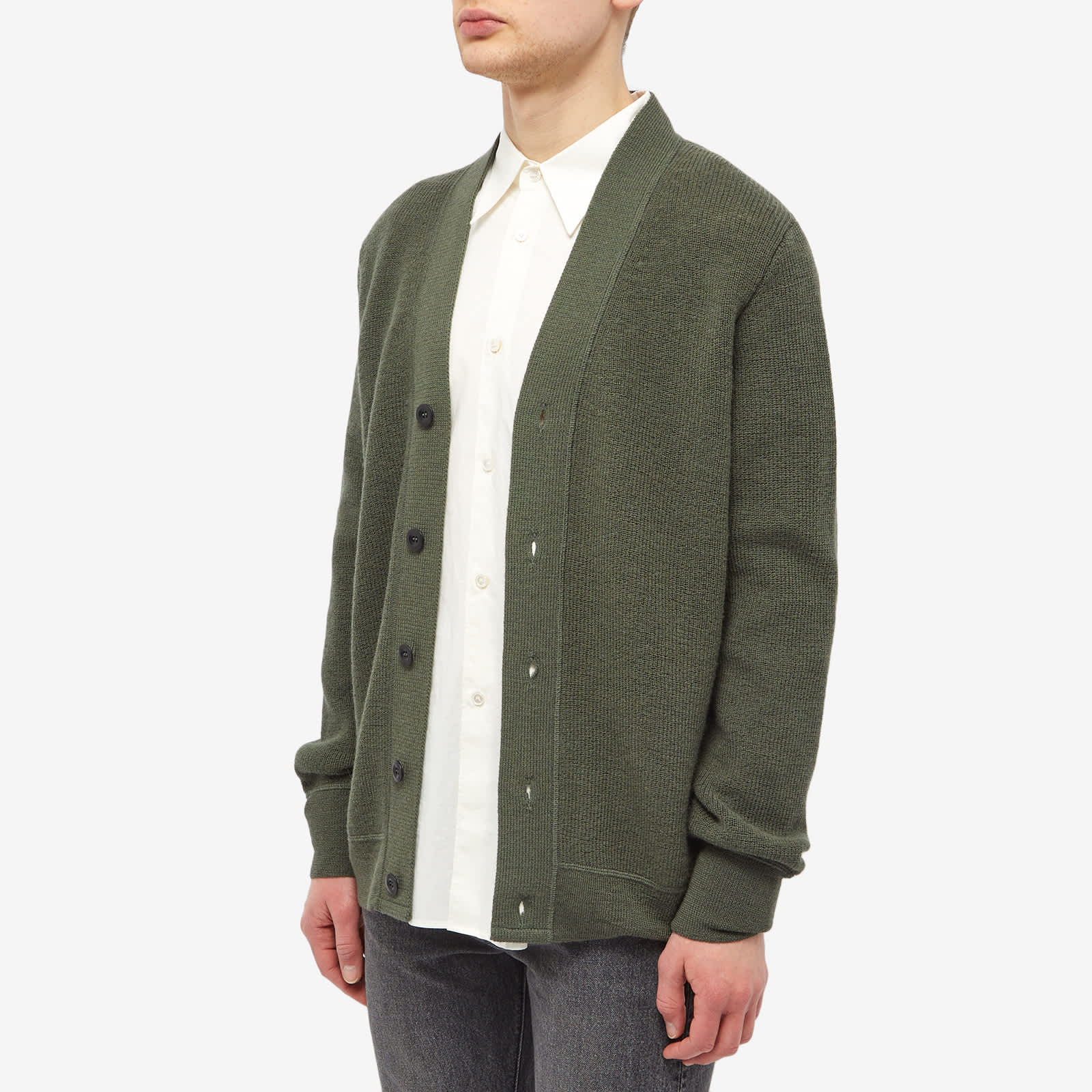 MHL by Margaret Howell Flatlock Cardigan Uniform Green END. (US)