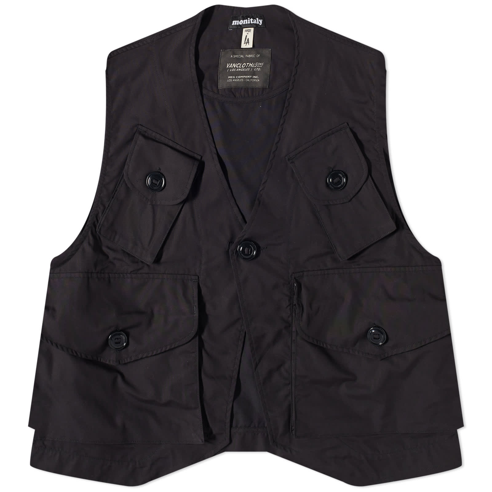 Monitaly Type C Military Vest Vancloth Oxford Black END.