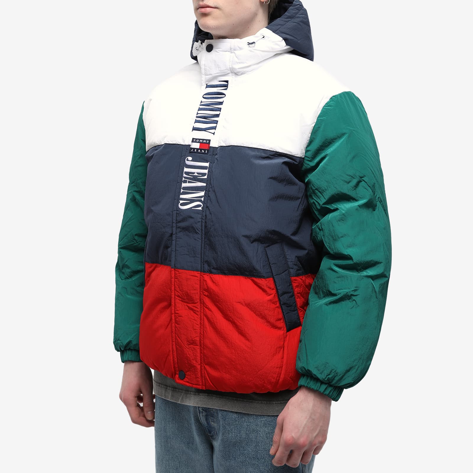 Tommy Jeans Archive Colour Block Puffer Jacket - White