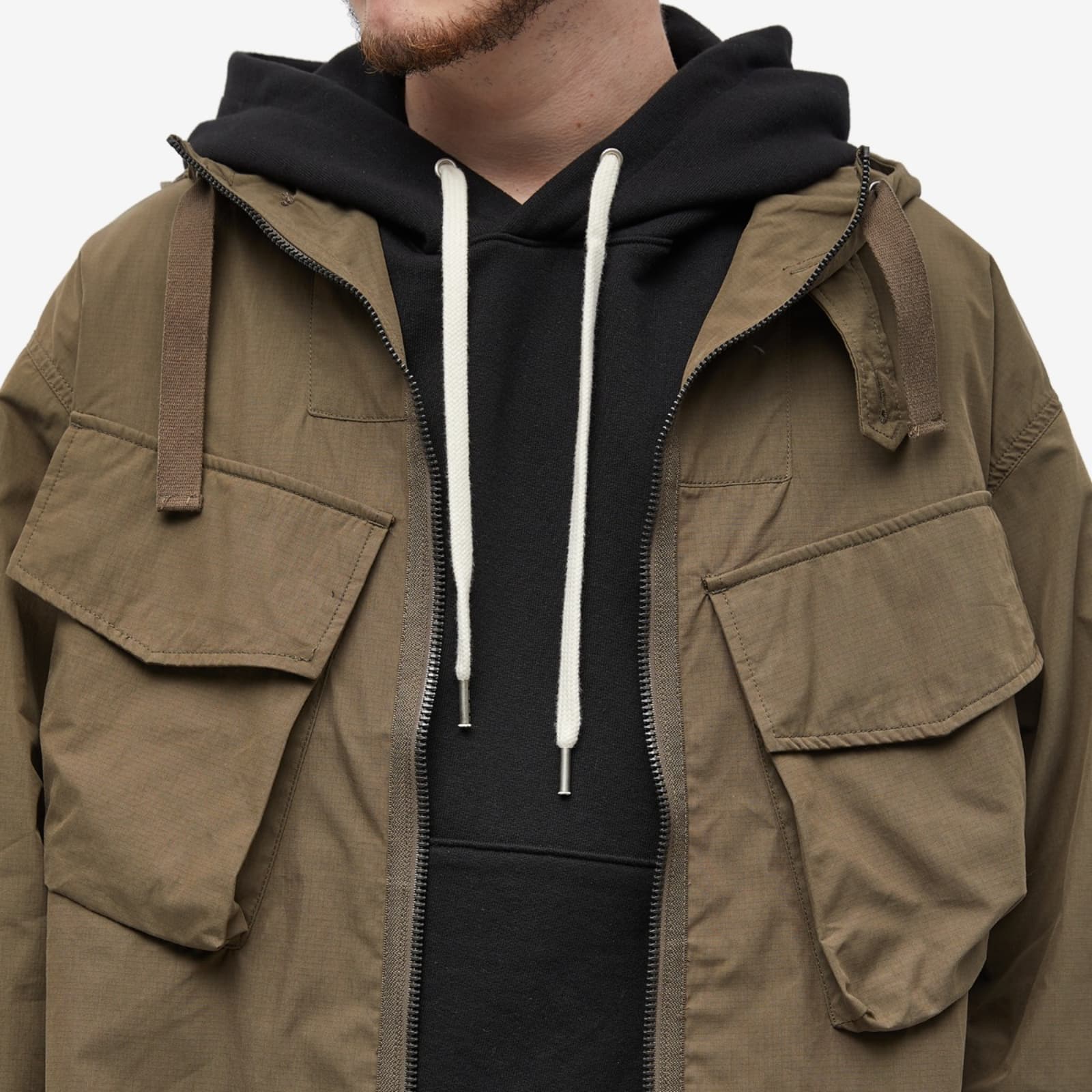FrizmWORKS Smock Hooded Parka Jacket Olive END.