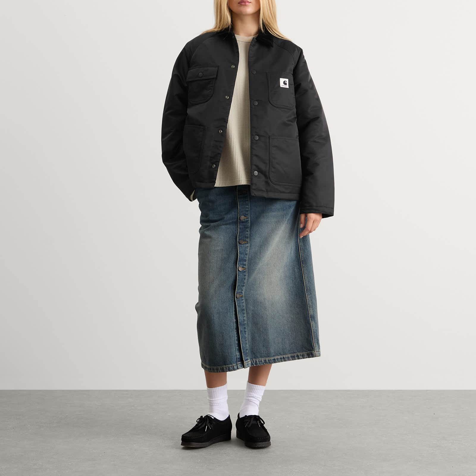 Carhartt WIP Alumni Chore Coat - Black & Scarlet