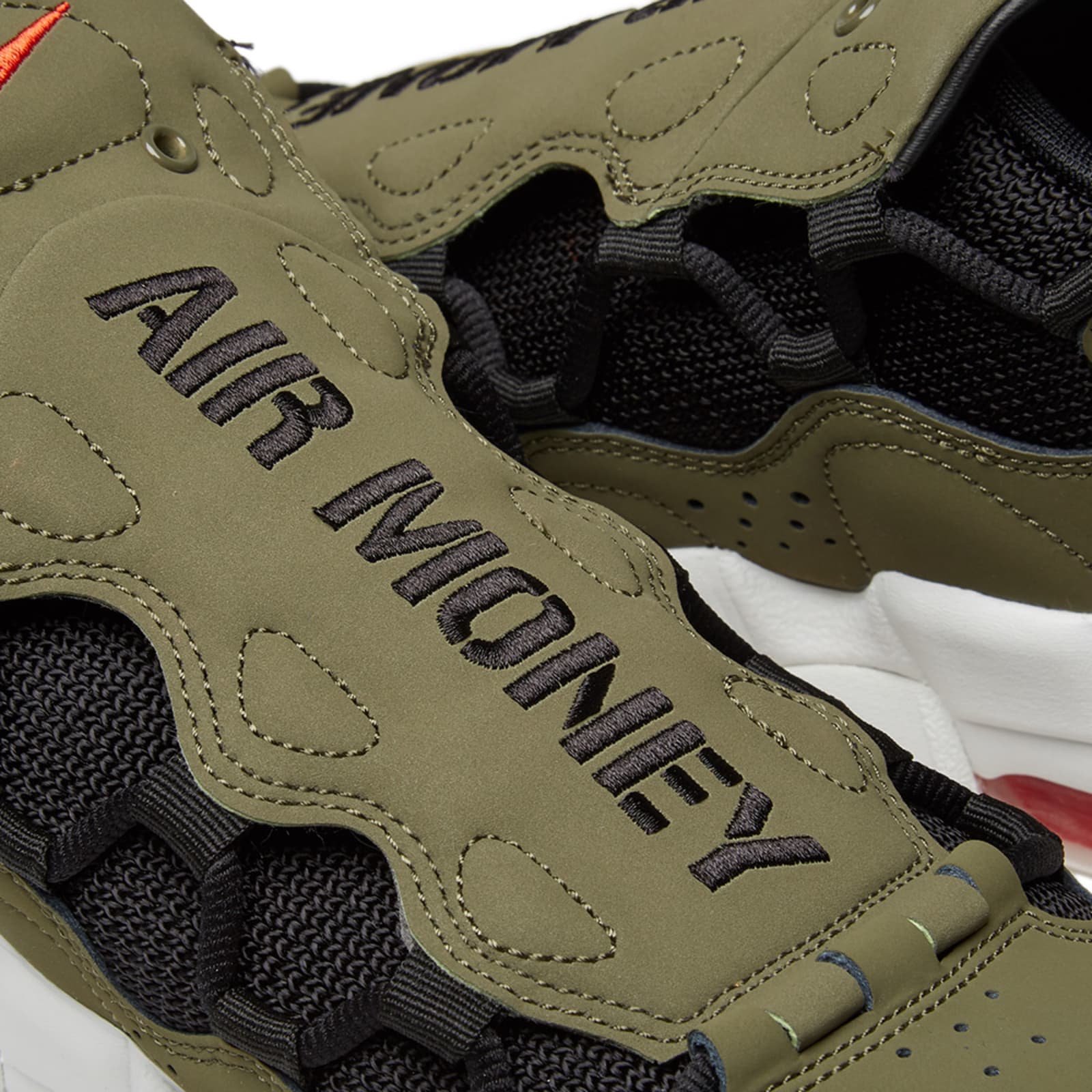 Nike Air More Money - Olive, Black, Red & White