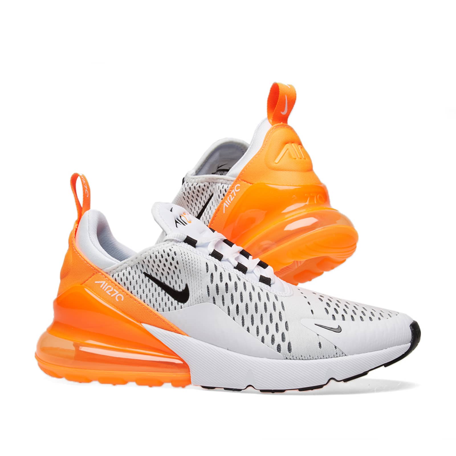 Nike Air Max 270 W White, Black & Orange | END.