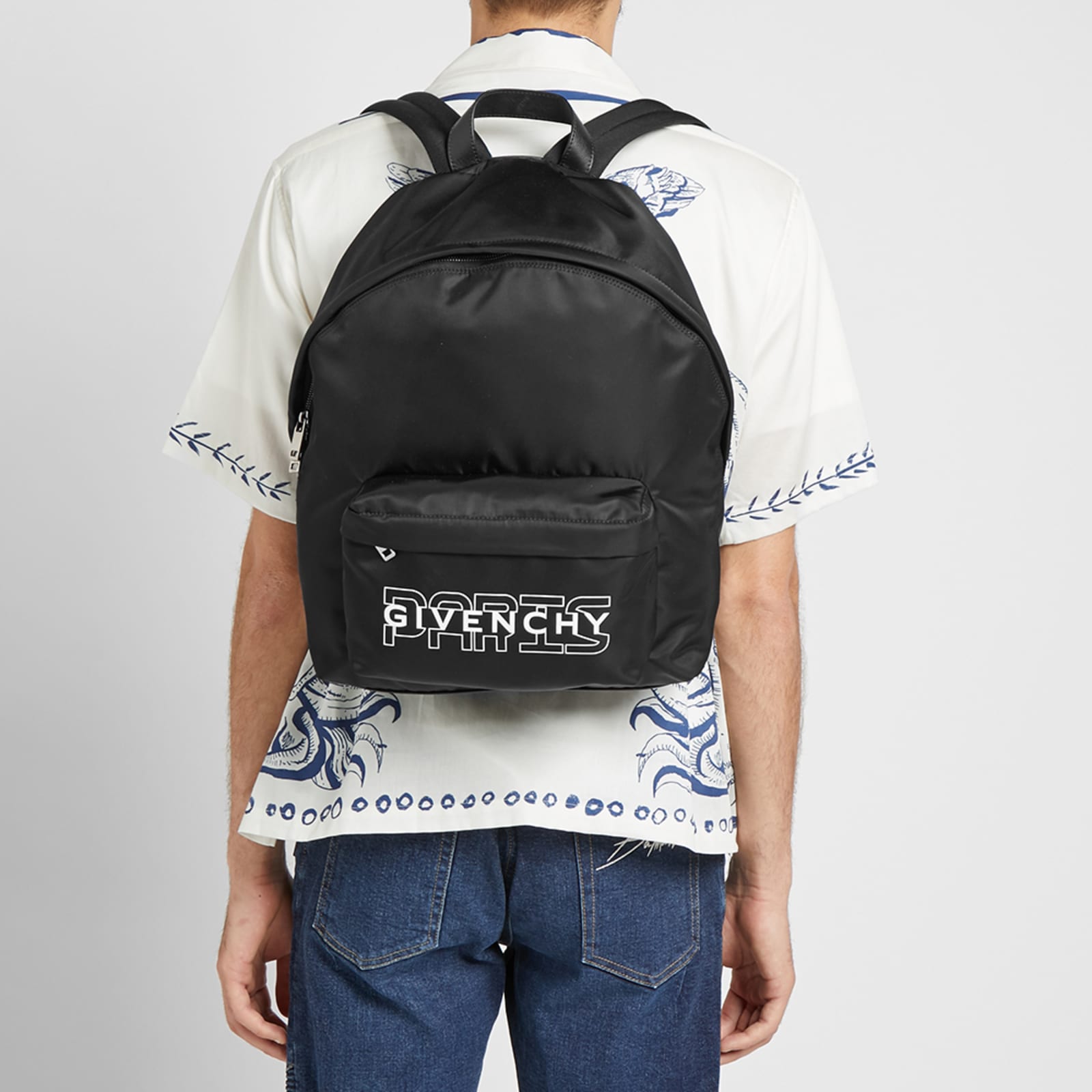 Givenchy Paris Logo Nylon Backpack Black END.