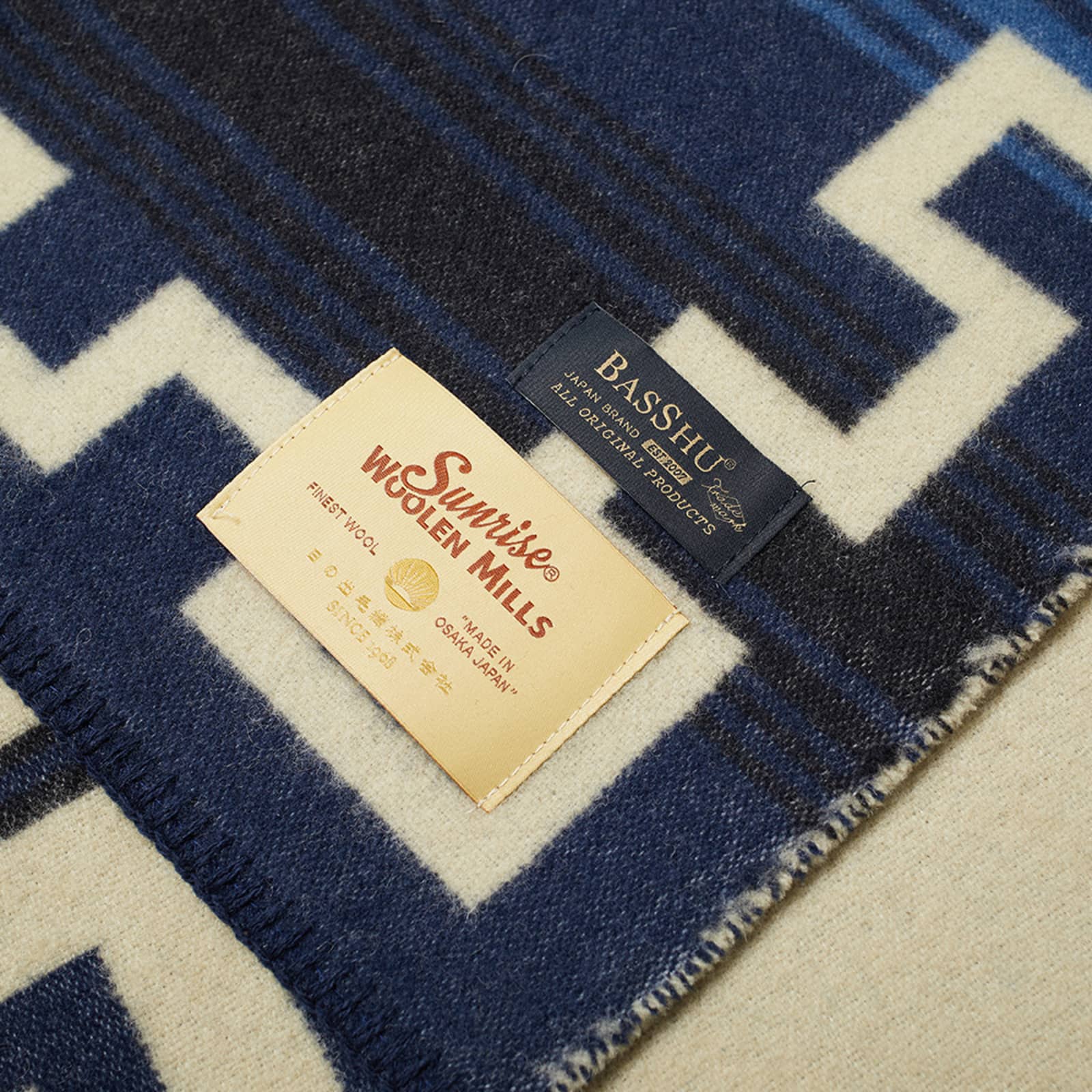 BasShu Wool Blanket Jacquard Blue END.