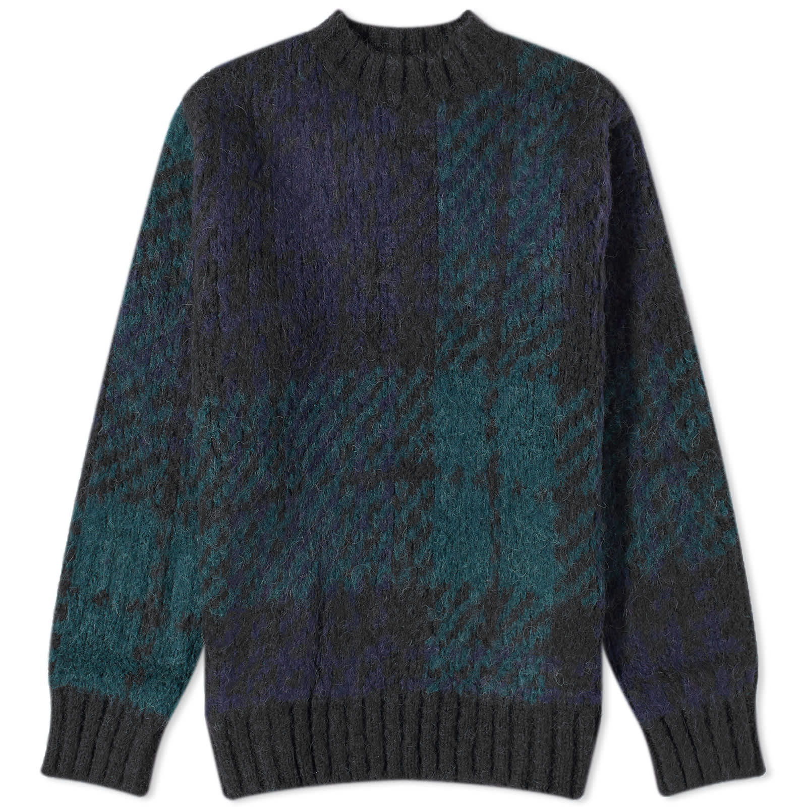 Sacai Black Watch Tartan Crew Knit Dark Green END. (AR)
