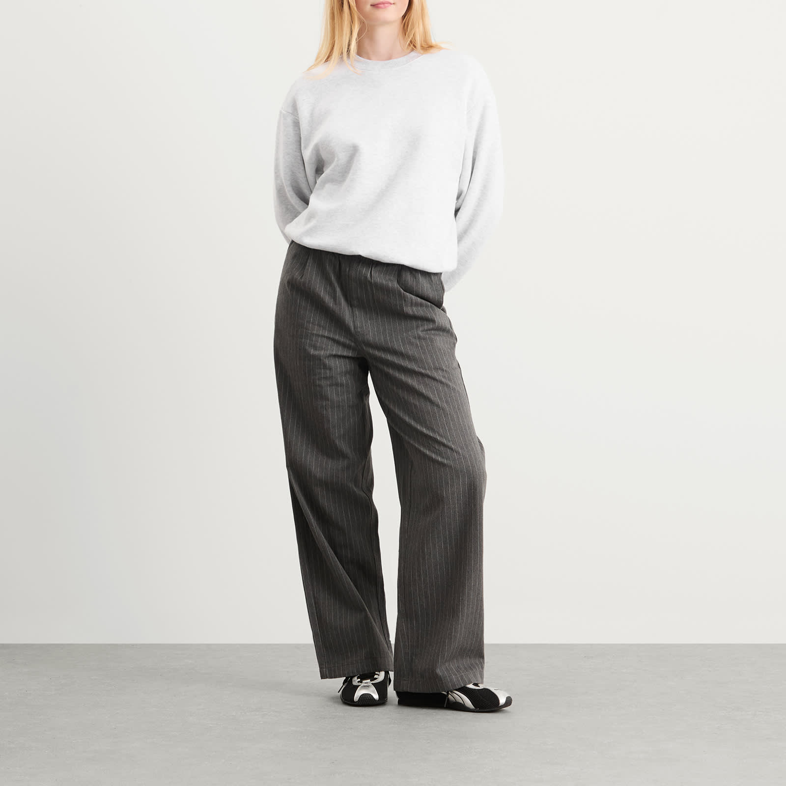 Obey Irina Pleated Trousers - Grey Multi