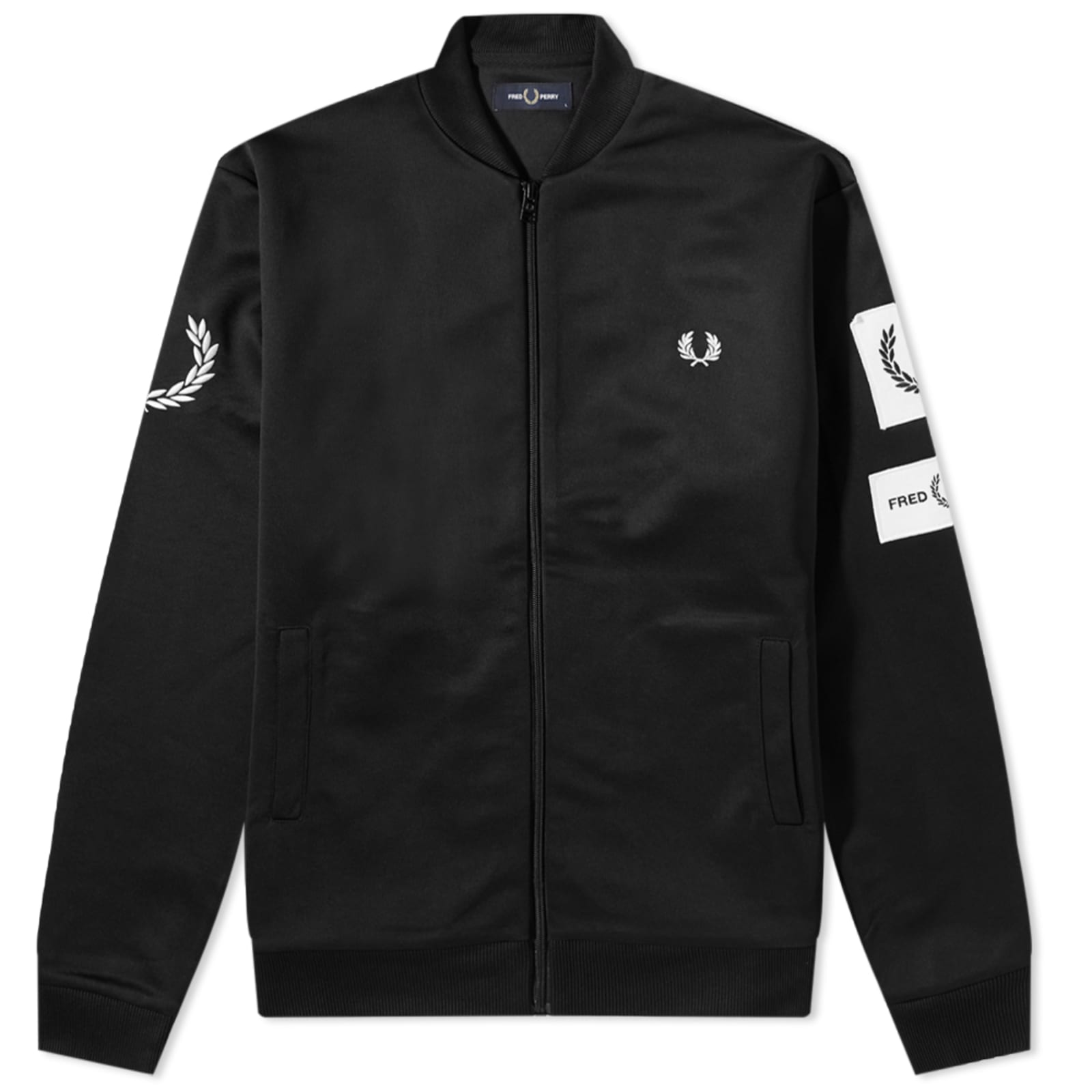 Fred Perry Badged Track Jacket Black END.