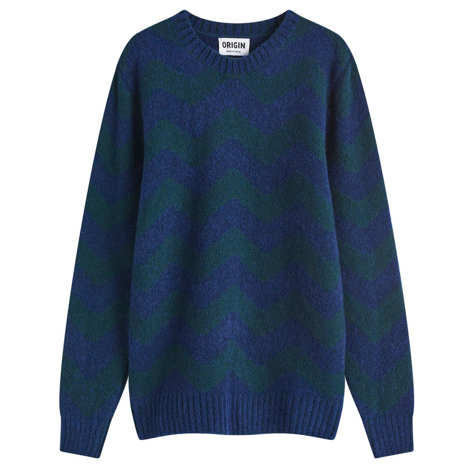 Country of Origin Thames Stripe Knit Jumper Navy Tartan END. (US)